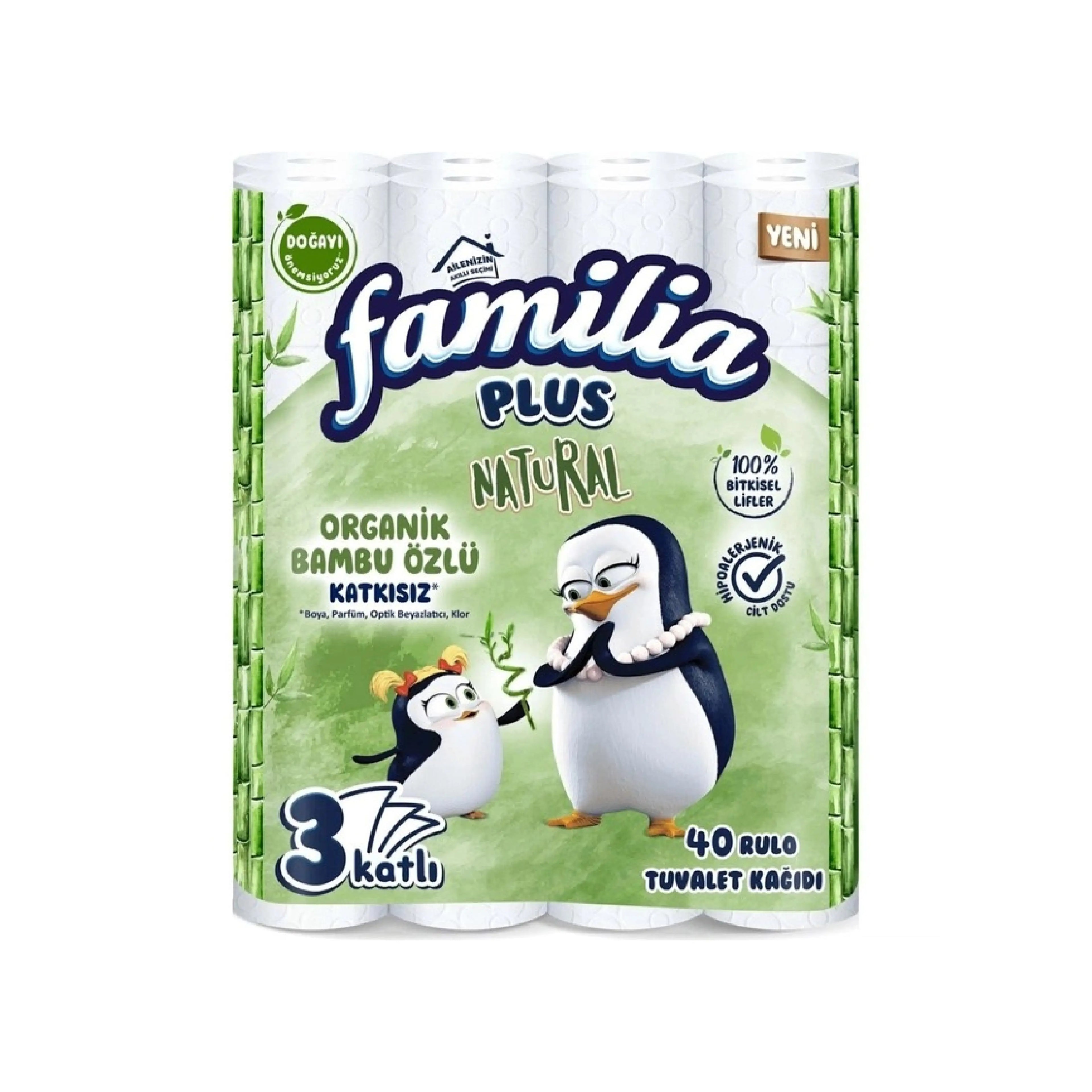 Tualet kağızı Familia Plus Natural, 3 qat 40 rulon