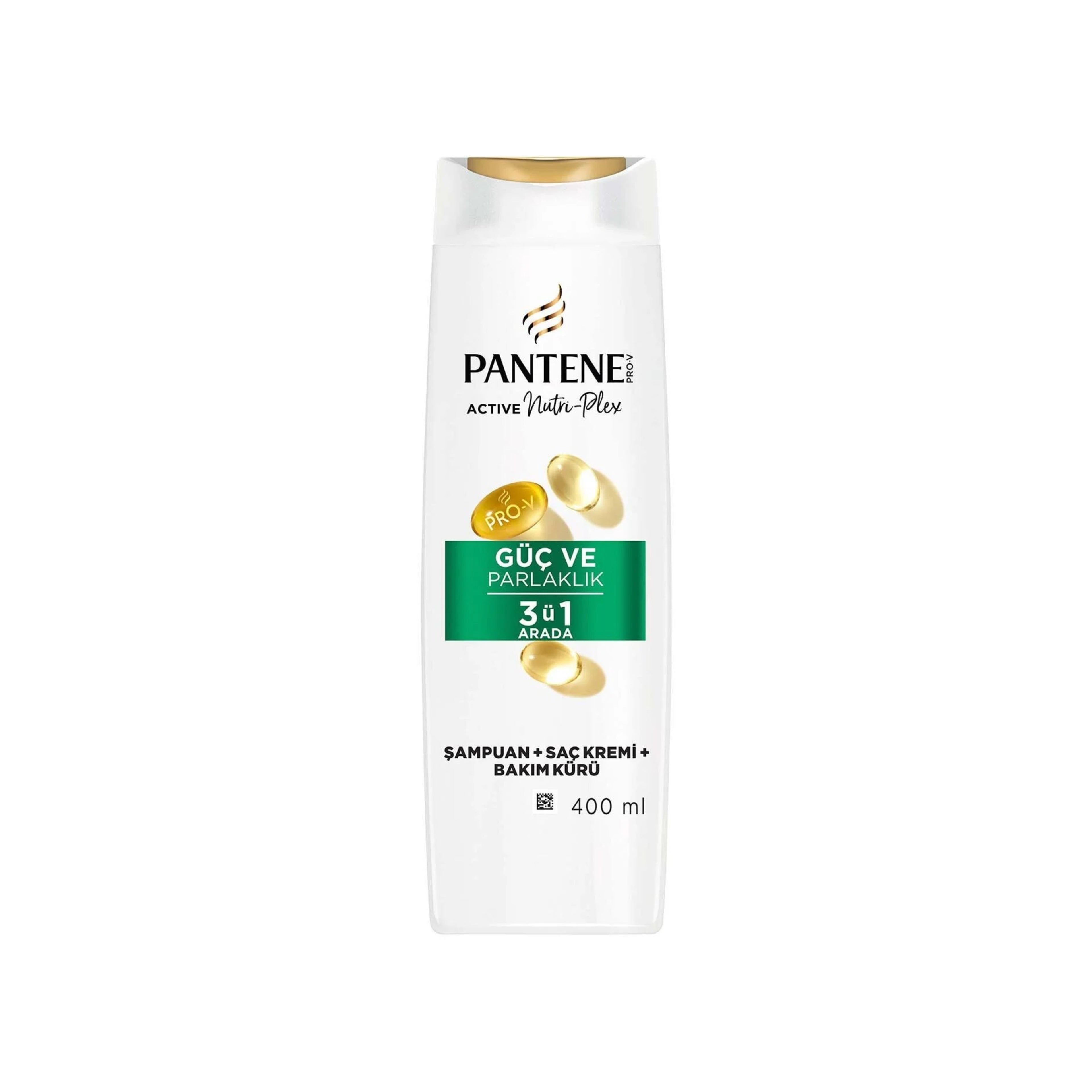 Saçlar üçün şampun 3 in 1 Pantene Pro-V Active Nutri-Plex Güç ve Parlaklık 400  ml