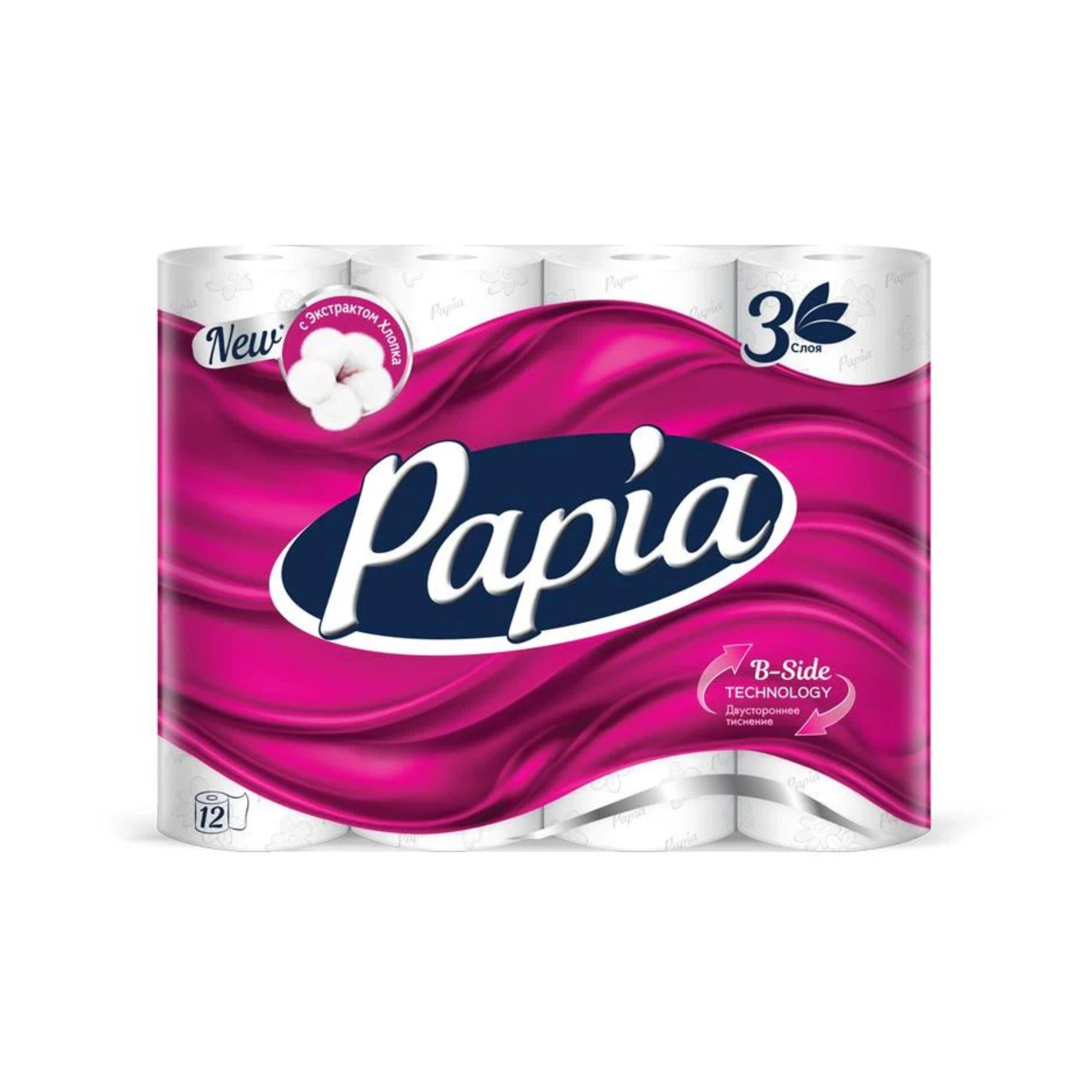 Tualet kağızı Papia, 12 ədəd, 3 qat