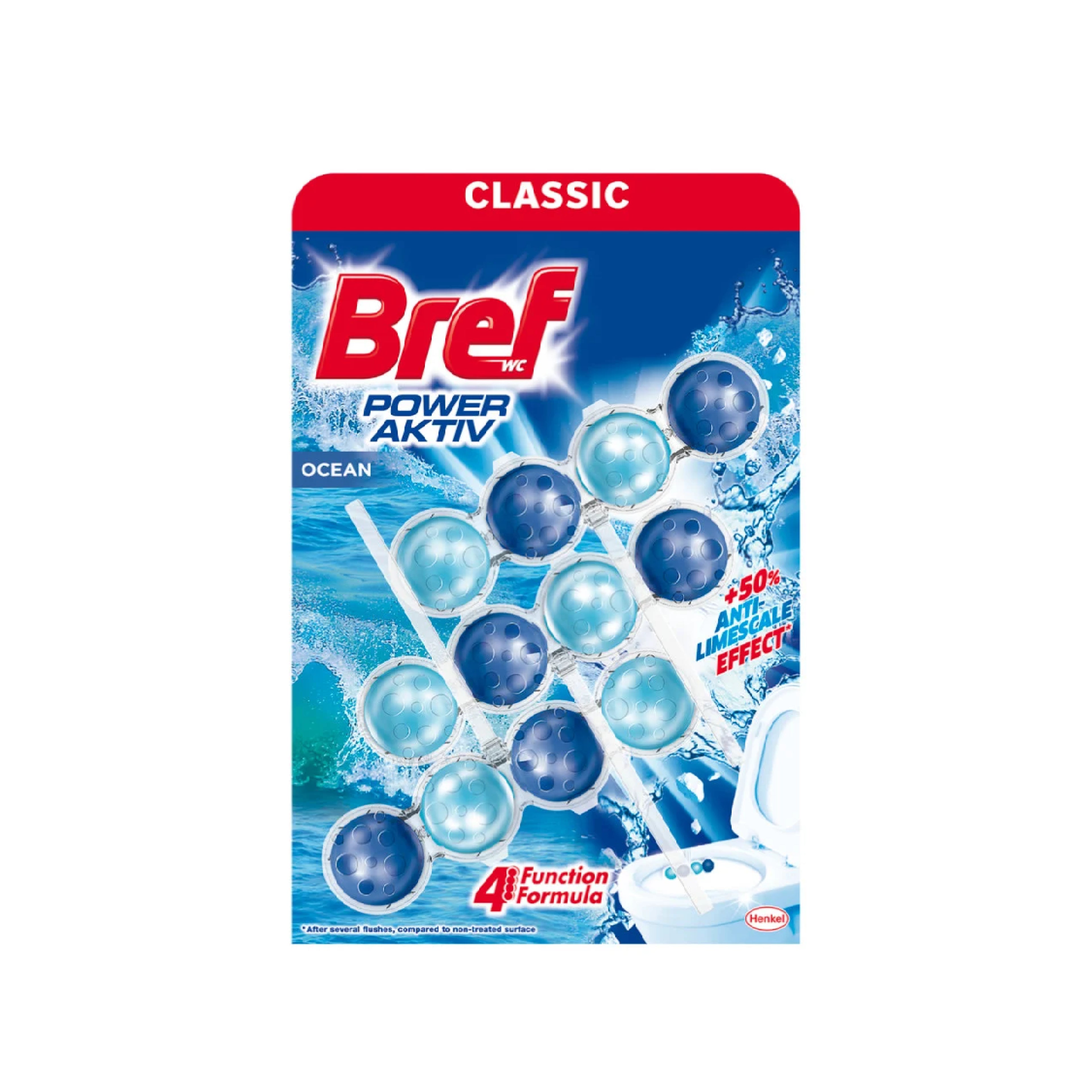 Блок для туалета Bref, свежесть океана, 3x50 г