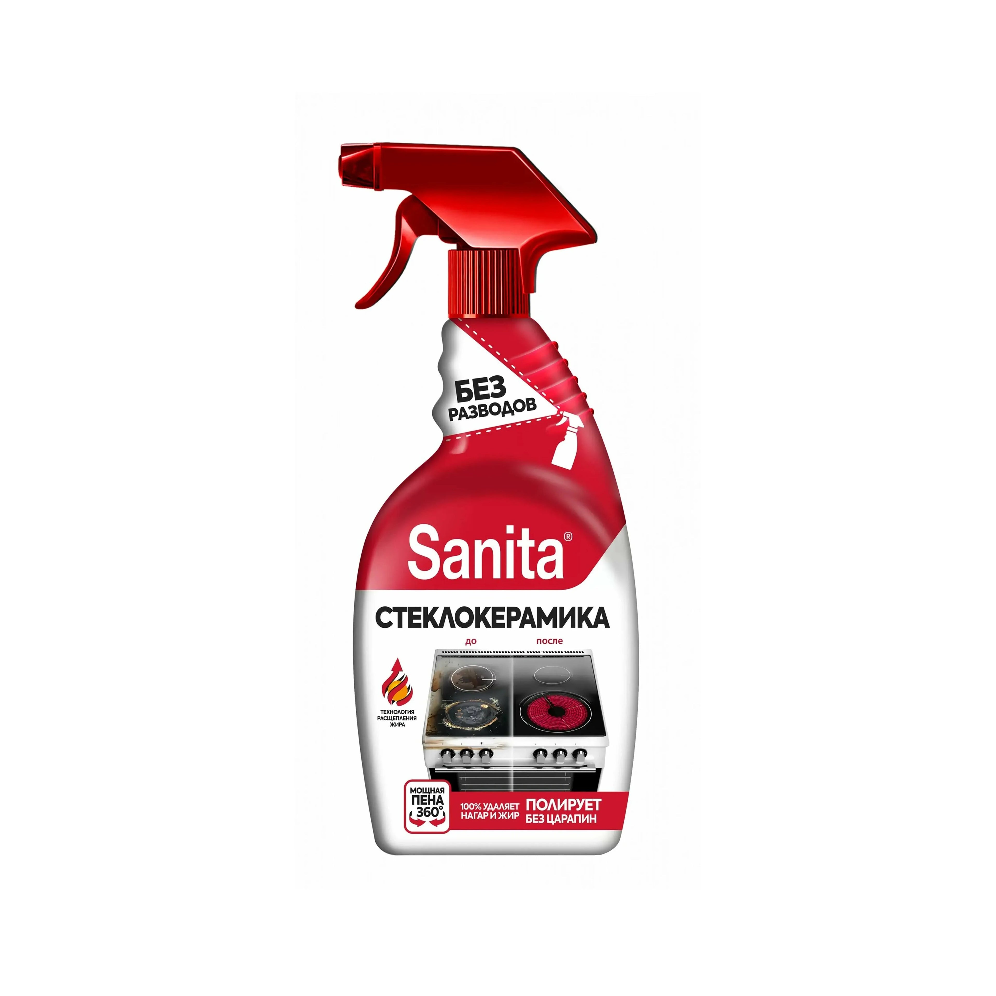 Şüşə-keramika üçün təmizləyici sprey Sanita Antijir, 500 ml,