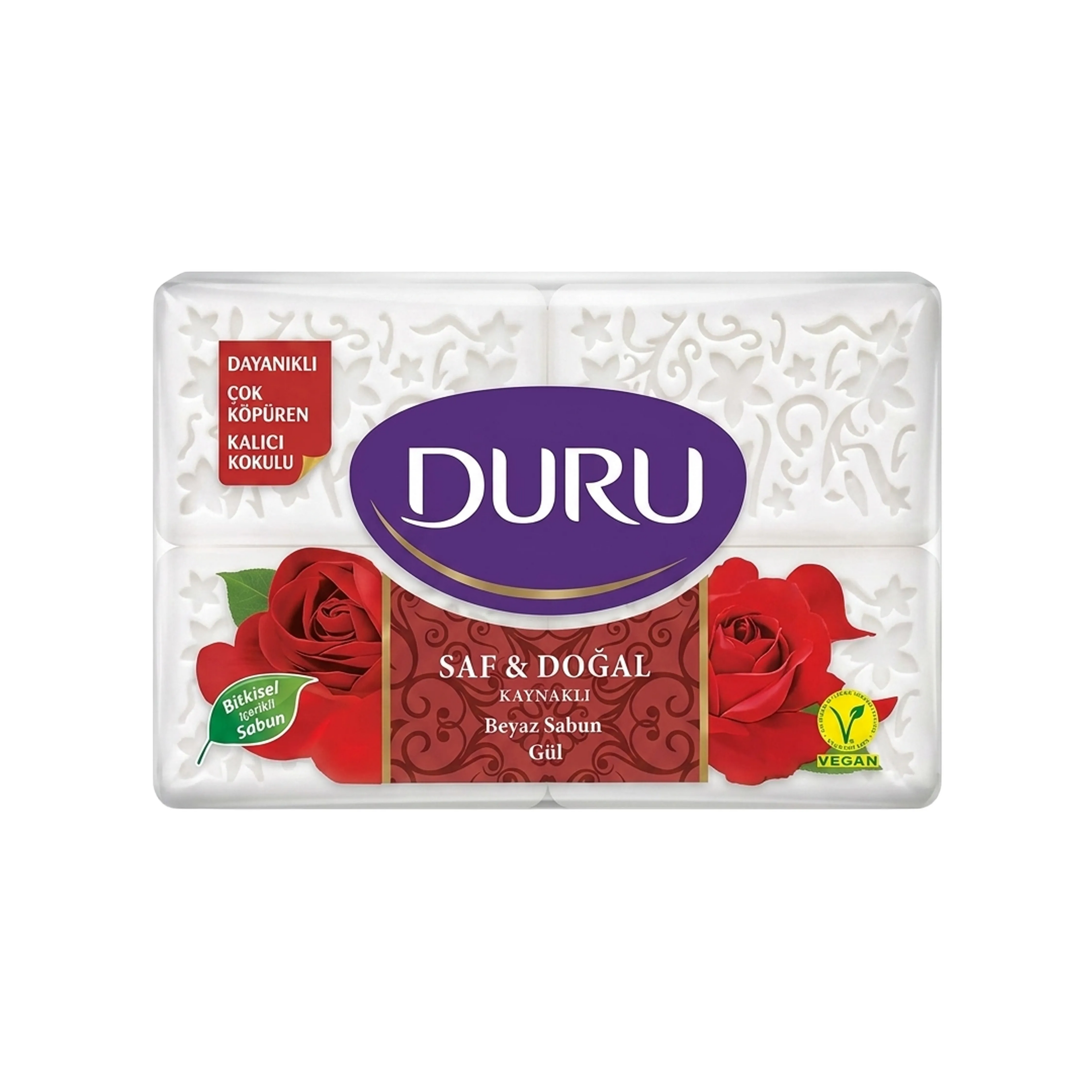 Sabun DURU Pure & Natural Qızılgül, 4x150 q