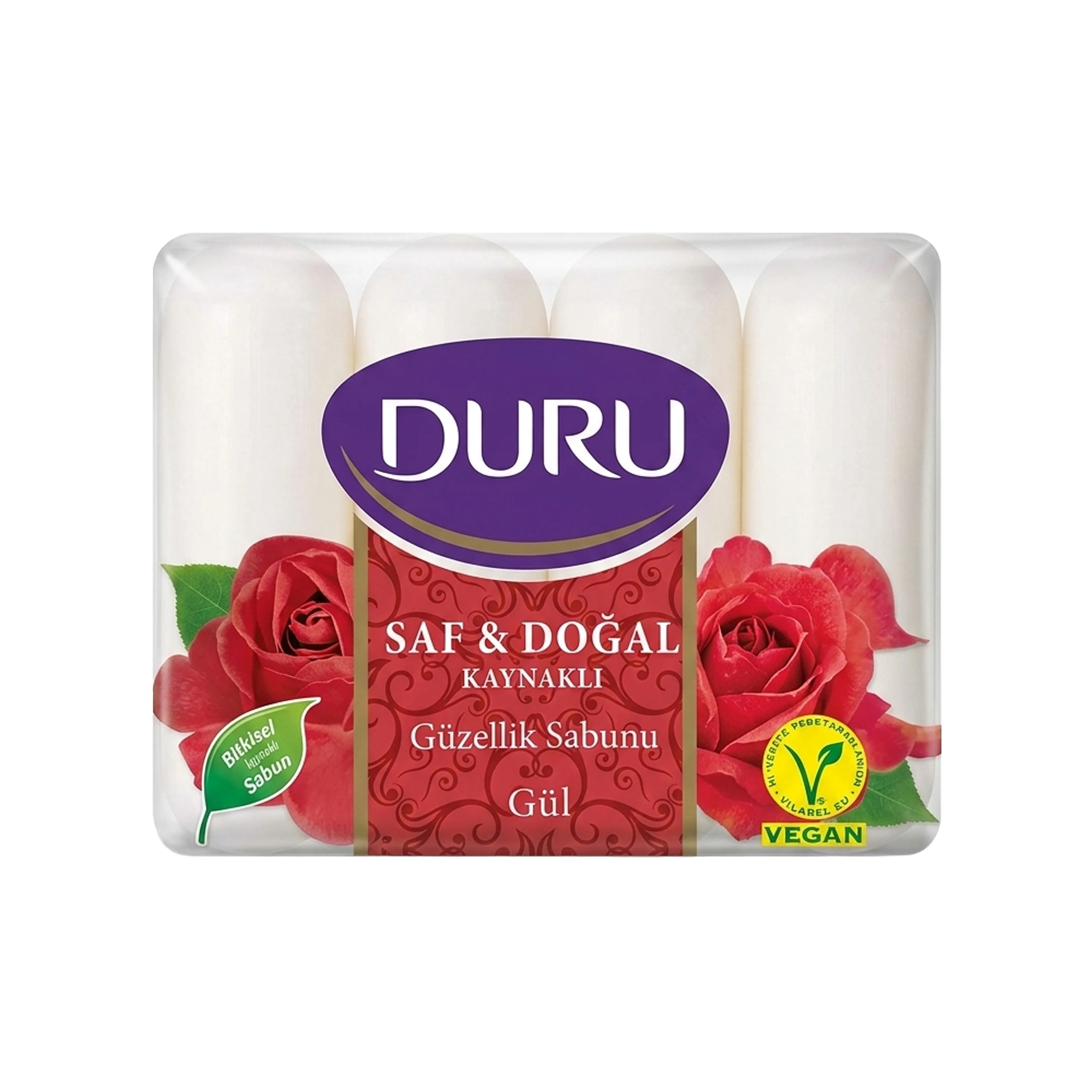 Sabun DURU Pure & Natural Qızılgül, 4x70 q