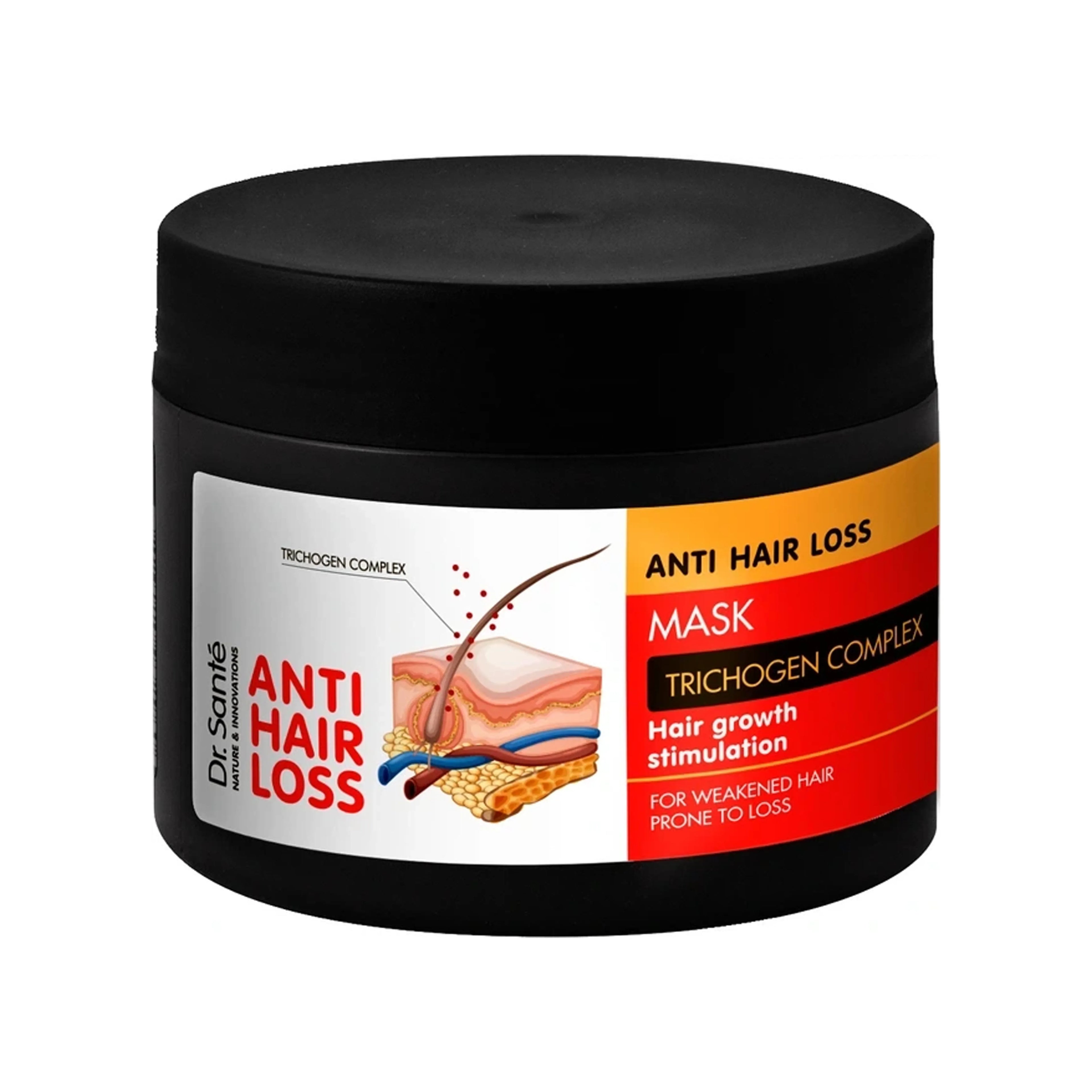 Saç maskası Dr.Sante Anti Hair Loss, Zəif və Tökülməyə Meylli Saçlar üçün, 300 ml