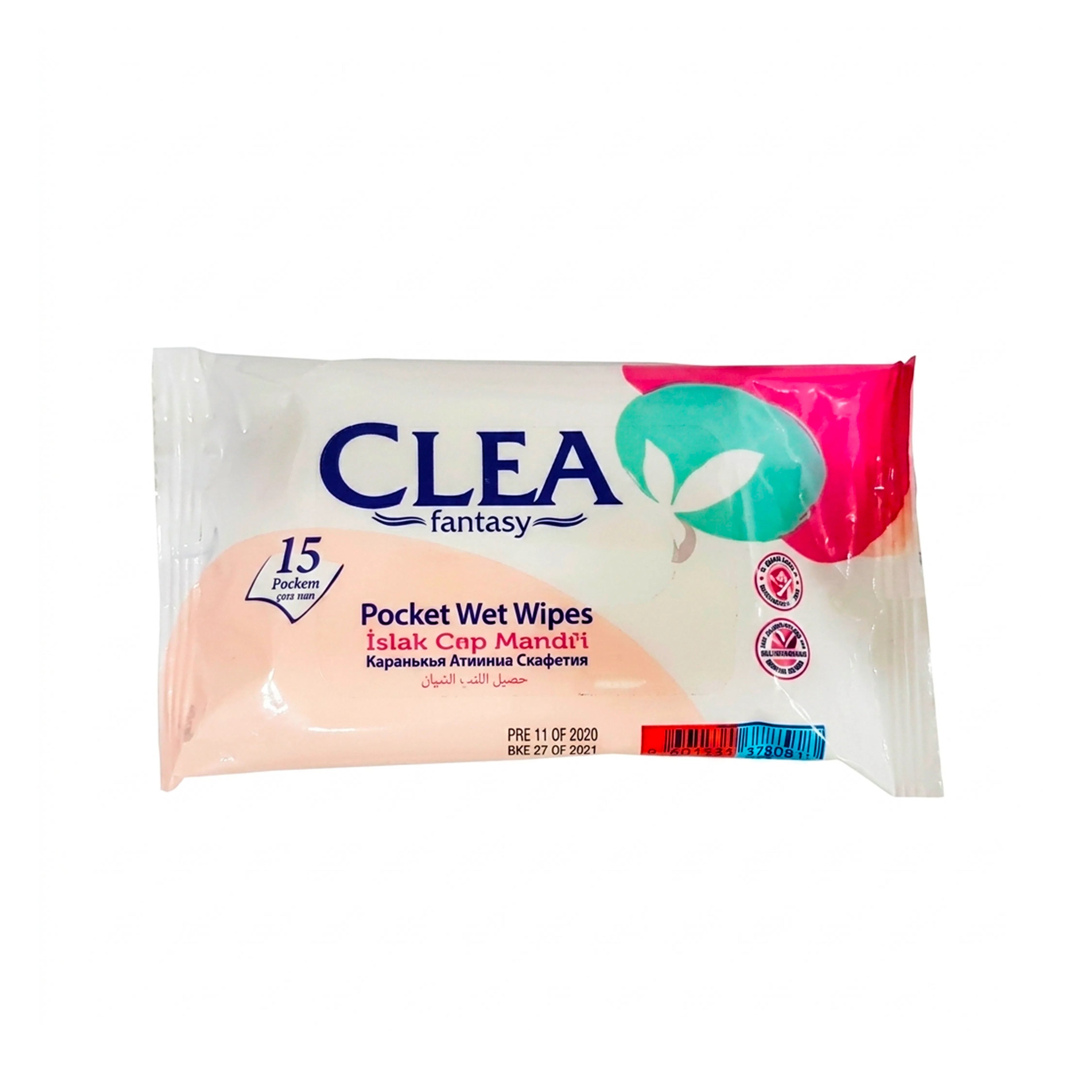 Cib yaş salfetka Clea Fantasy Pocket Wet Wipes, 15 ədəd