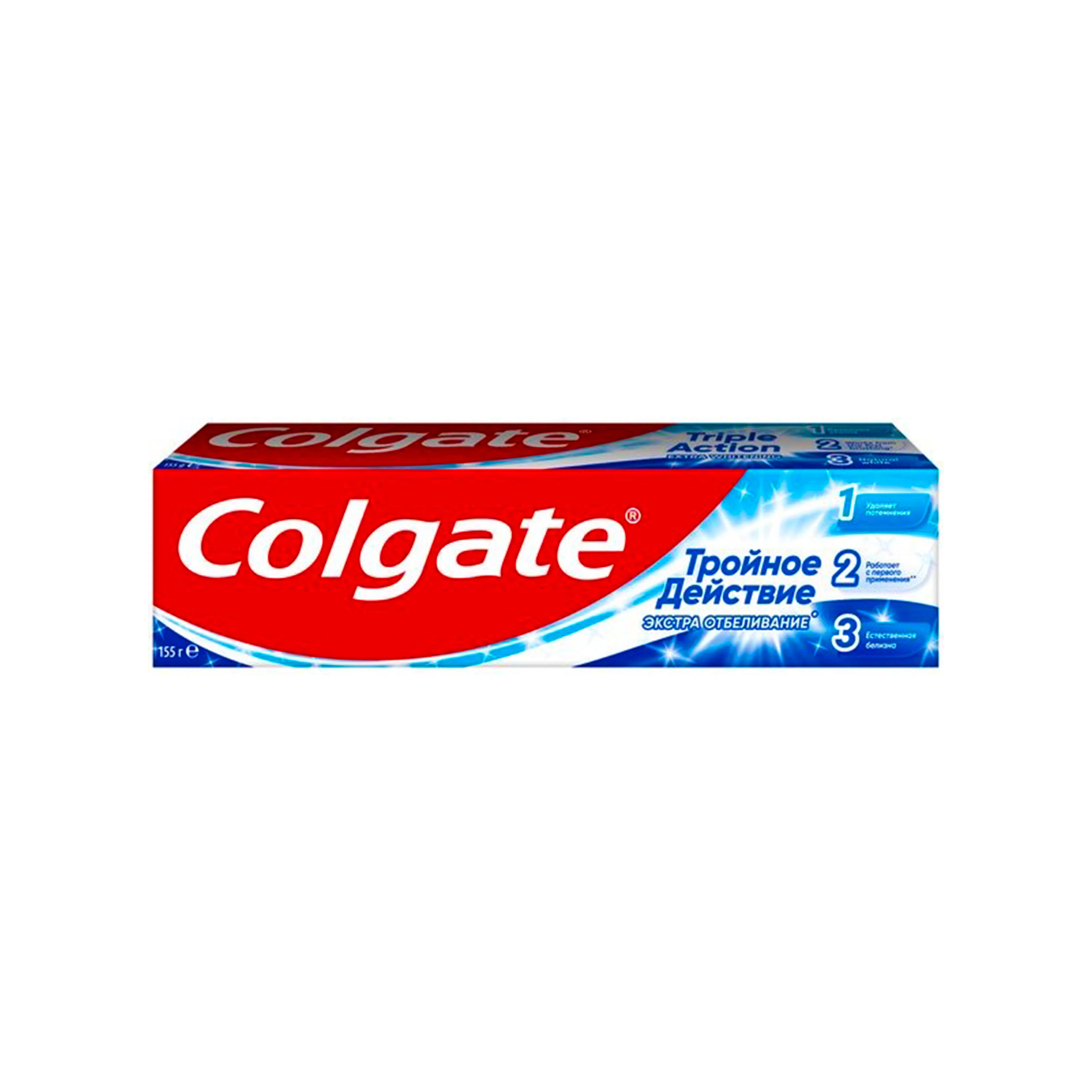 Ağız Qulluğu Colgate Üçlü Təsir Ekstra Ağardıcı Diş Məcunu, 100 ml, Yetkinlər üçün