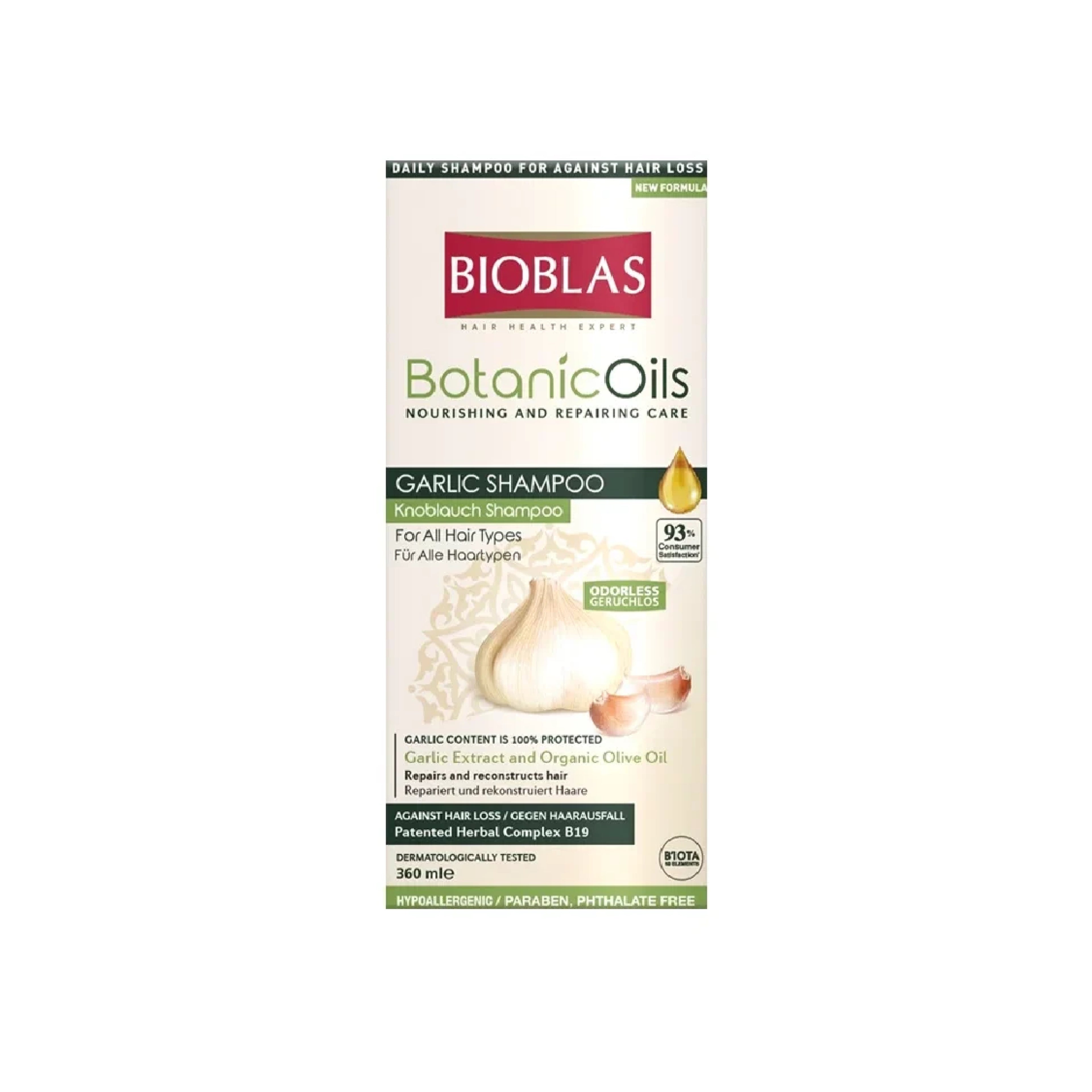 Шампунь против выпадения волос Bioblas Botanic Oils Garlic (Чеснок), 360 мл