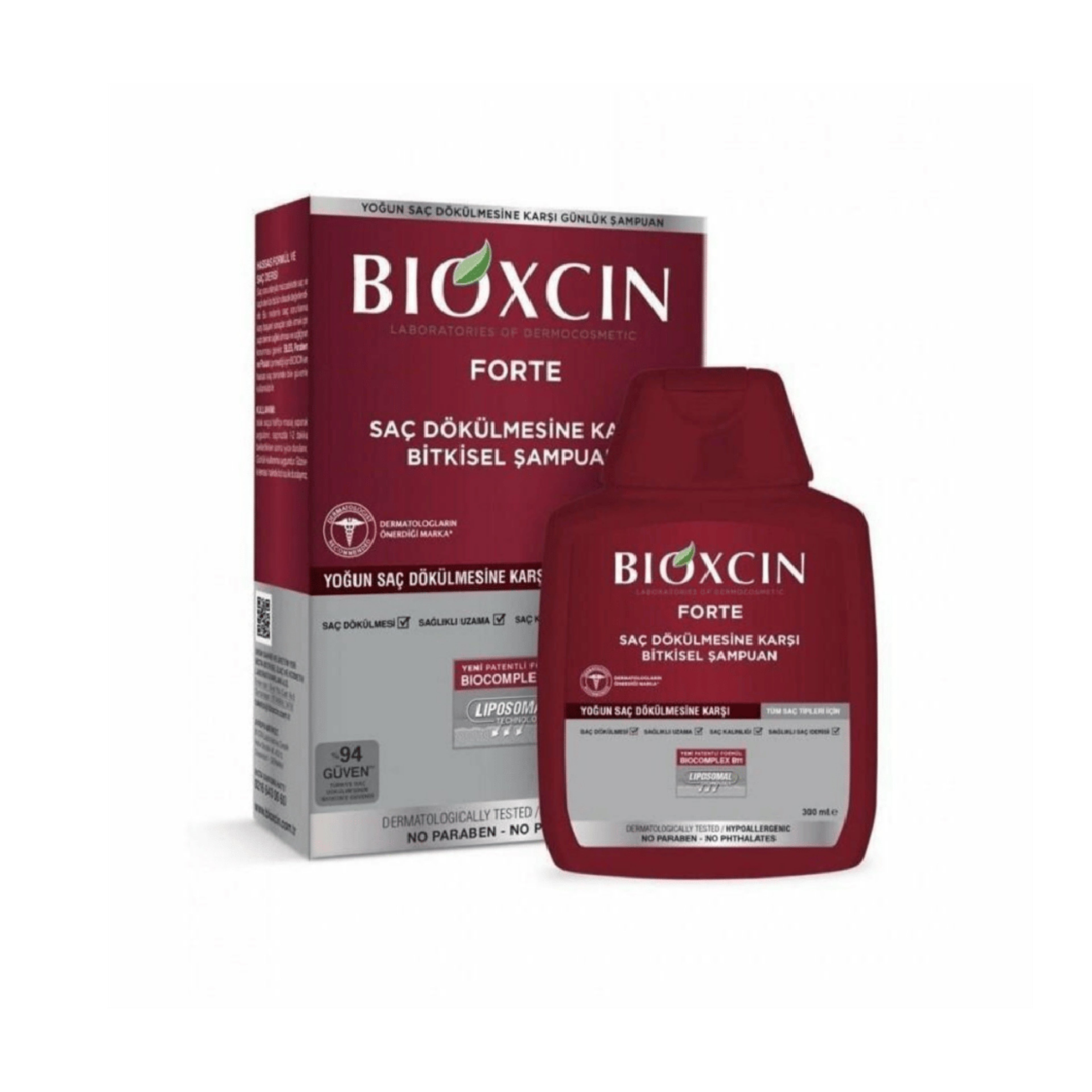 Травяной шампунь против интенсивного выпадения волос Bioxcin Forte, 300 мл