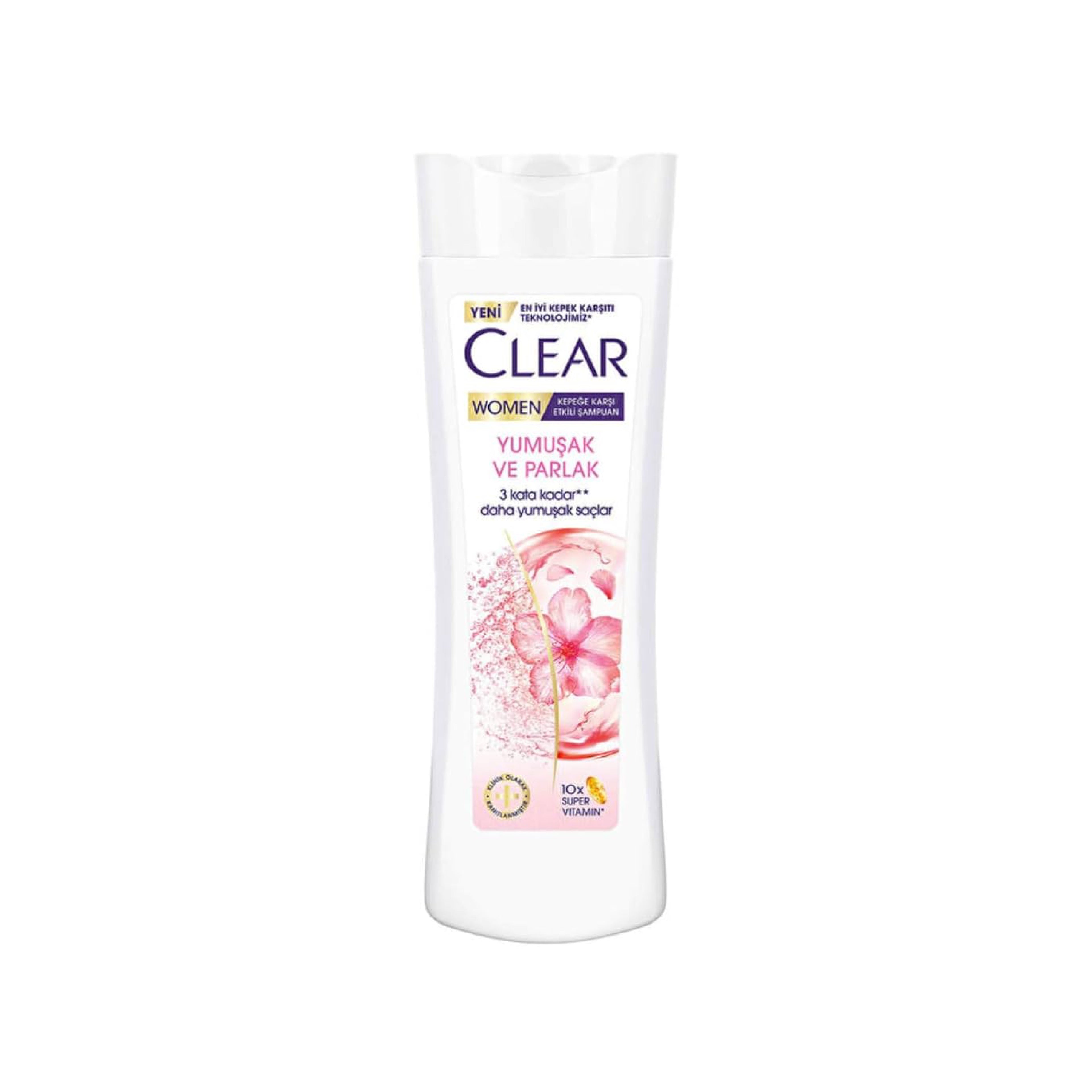 Qadınlar üçün kəpəyə qarşı şampun Clear Women Yumşaq və Parlaq, 380 ml