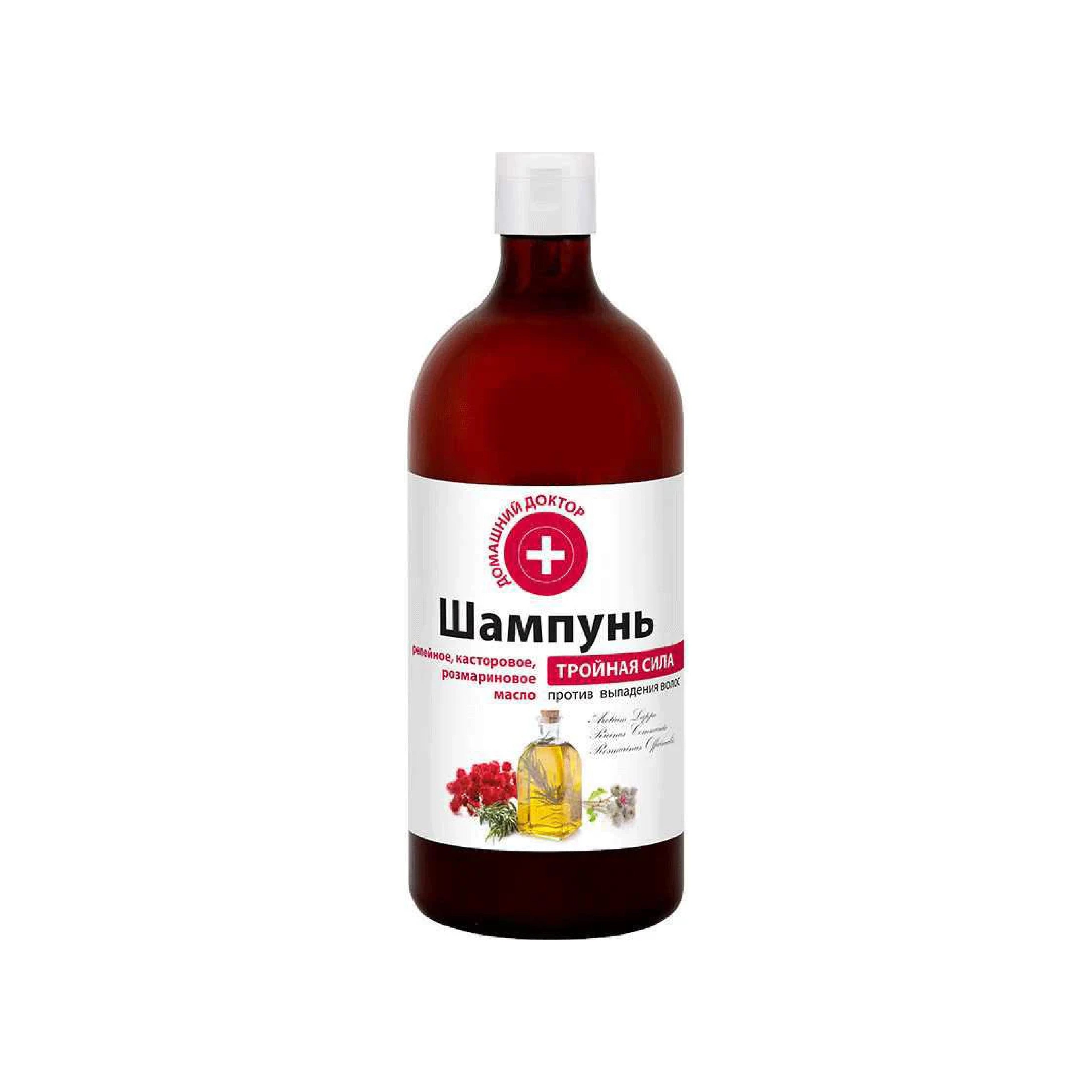 Saç tökülməsinə qarşı "Üçlü güc" şampunu Домашний Доктор, 1000 ml