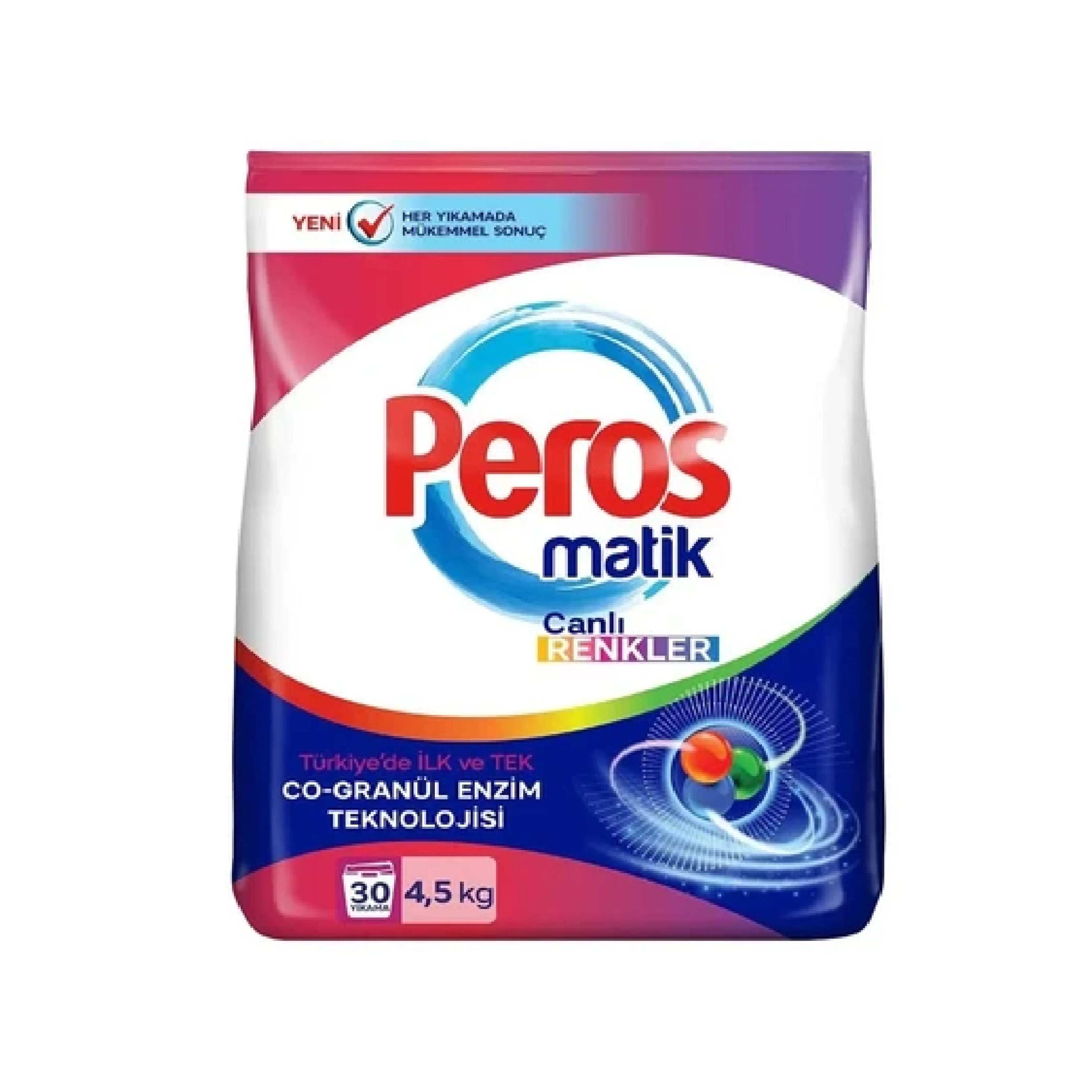 Yuyucu toz Peros Matik Canlı Rənglər 4.5 kq