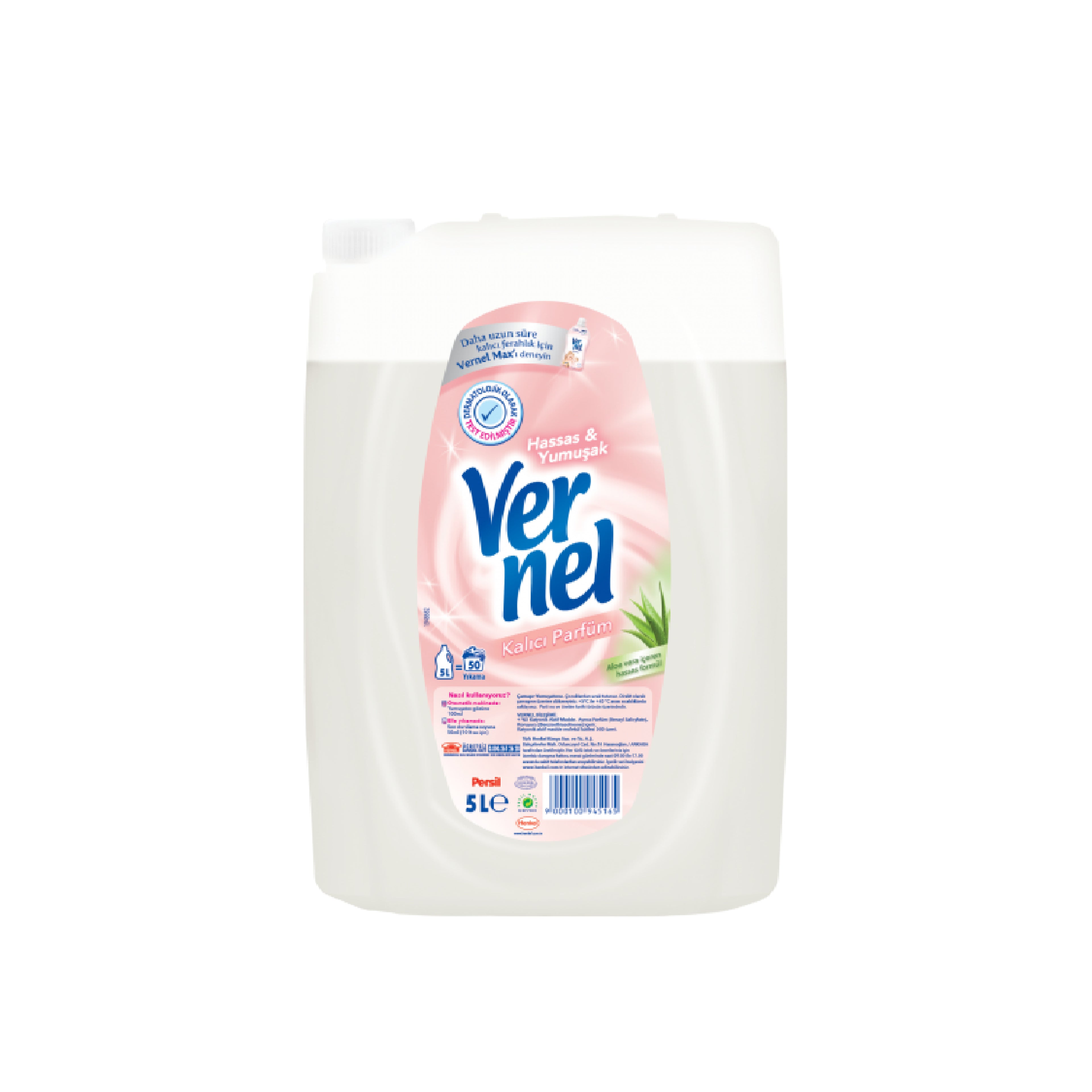 Paltar üçün kondisioner Vernel Sensitive & Soft, Aloe Vera, 5000 ml, 50 yuma