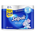 Mətbəx kağız dəsmalı Selpak Dev 2=4, 2 rulon, ağ