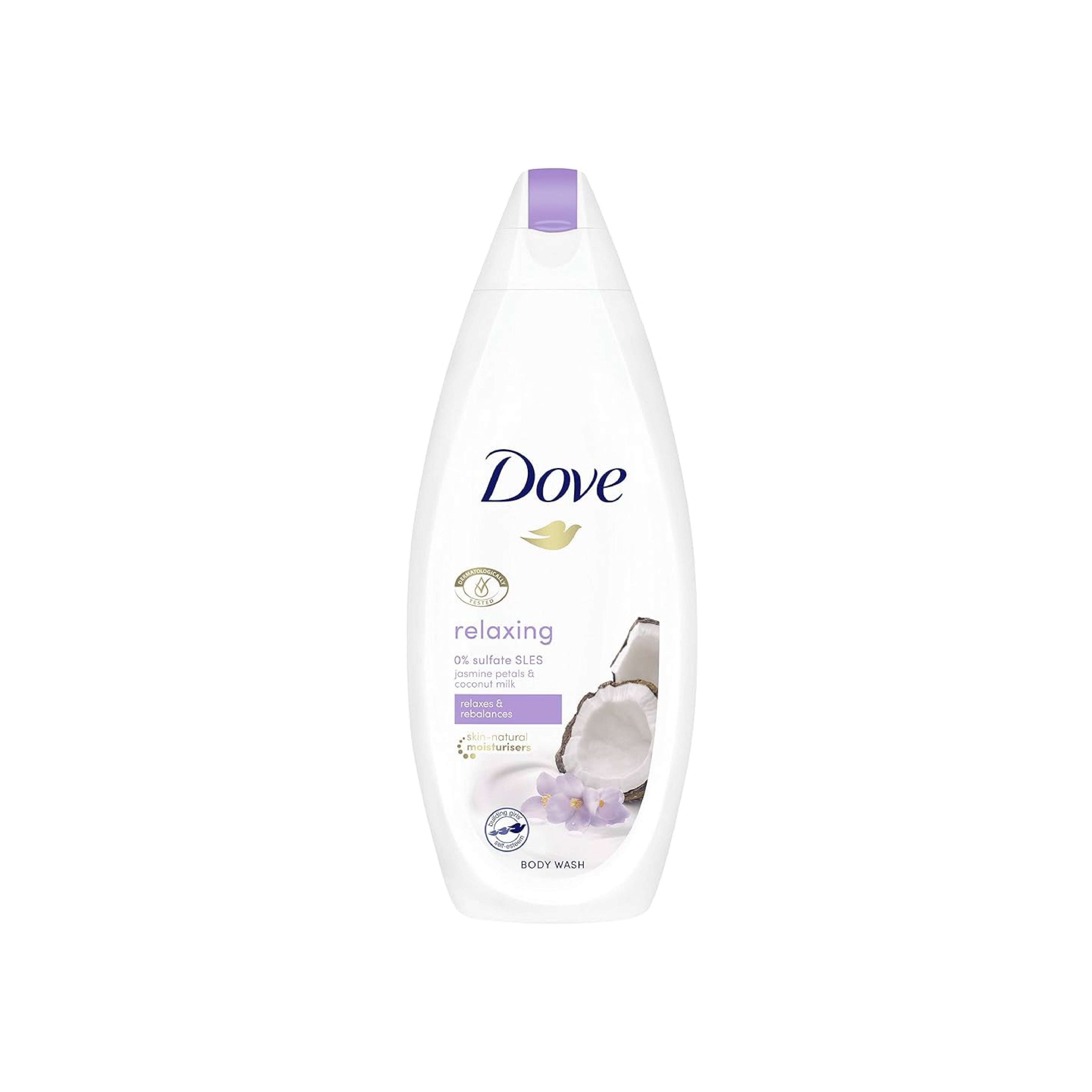 Duş geli Dove Relaxing Lavanda və Yasmin Yağı, 500 ml, Bütün dəri tipləri üçün