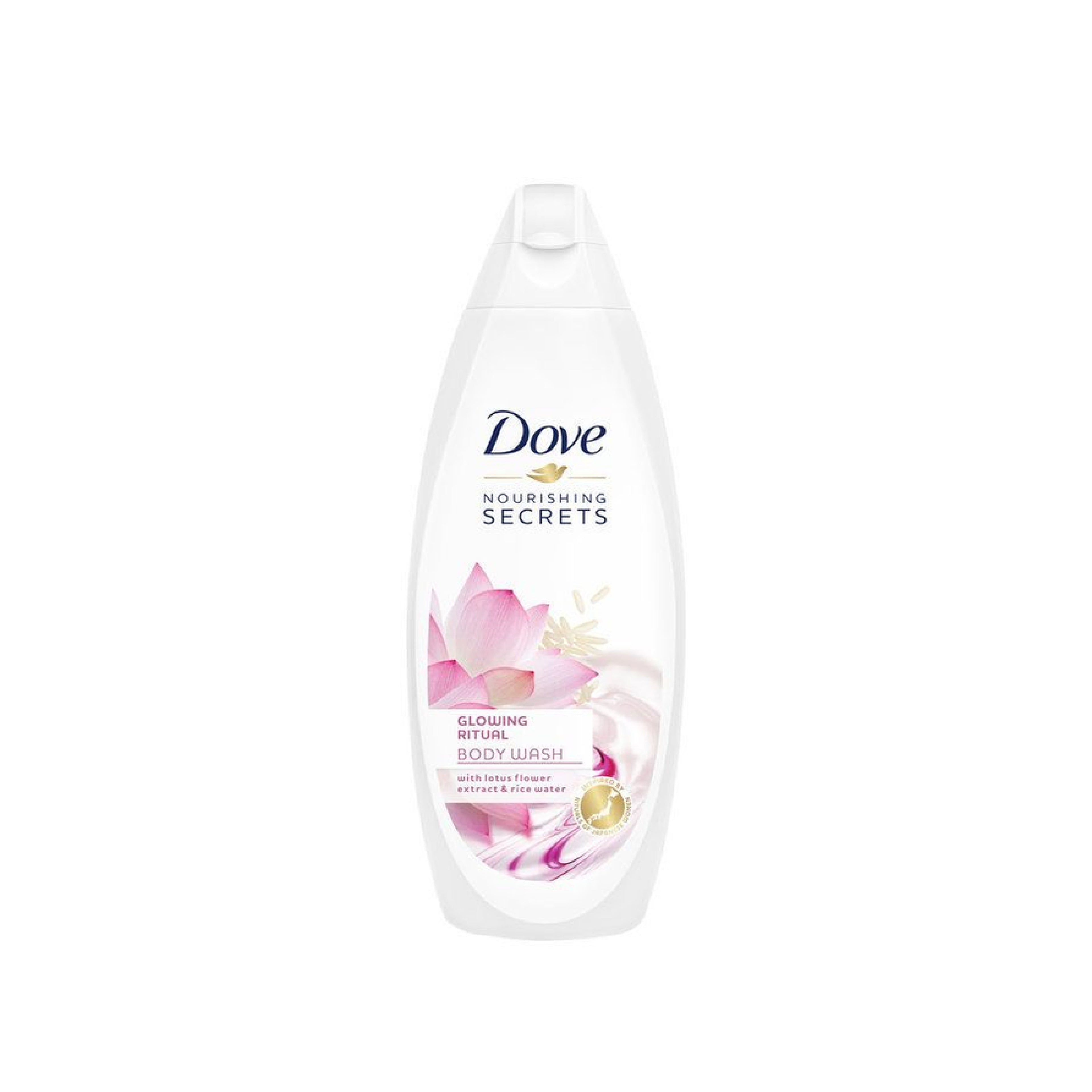 Duş geli Dove Glowing Lotus və Düyü Suyu, 500 ml, Bütün dəri tipləri üçün