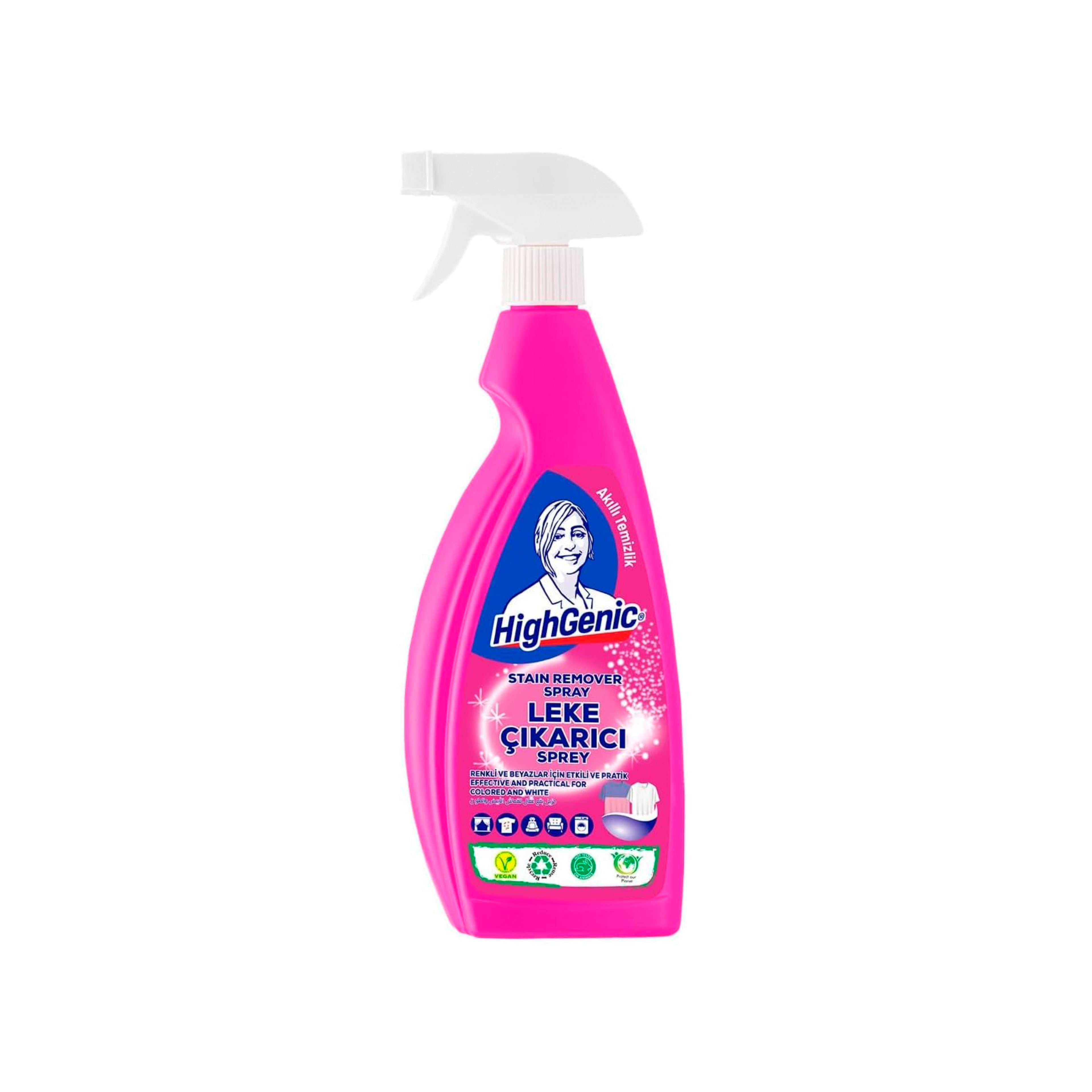 Ləkə Çıxaran Sprey HighGenic, Ağ və Rəngli Paltarlar üçün, 750 ml