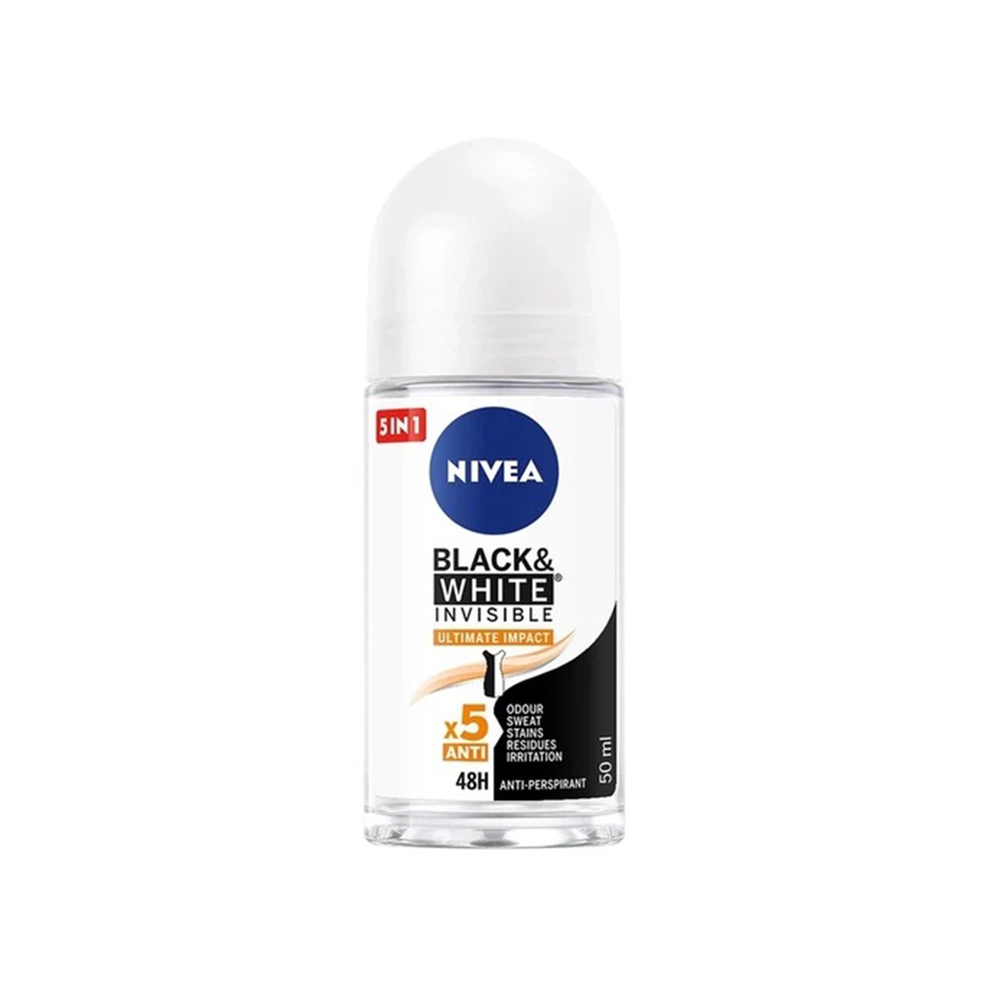 Diyircəkli antiperspirant Nivea Black & White Invisible Ultimate Impact, Qadınlar üçün, 50ml