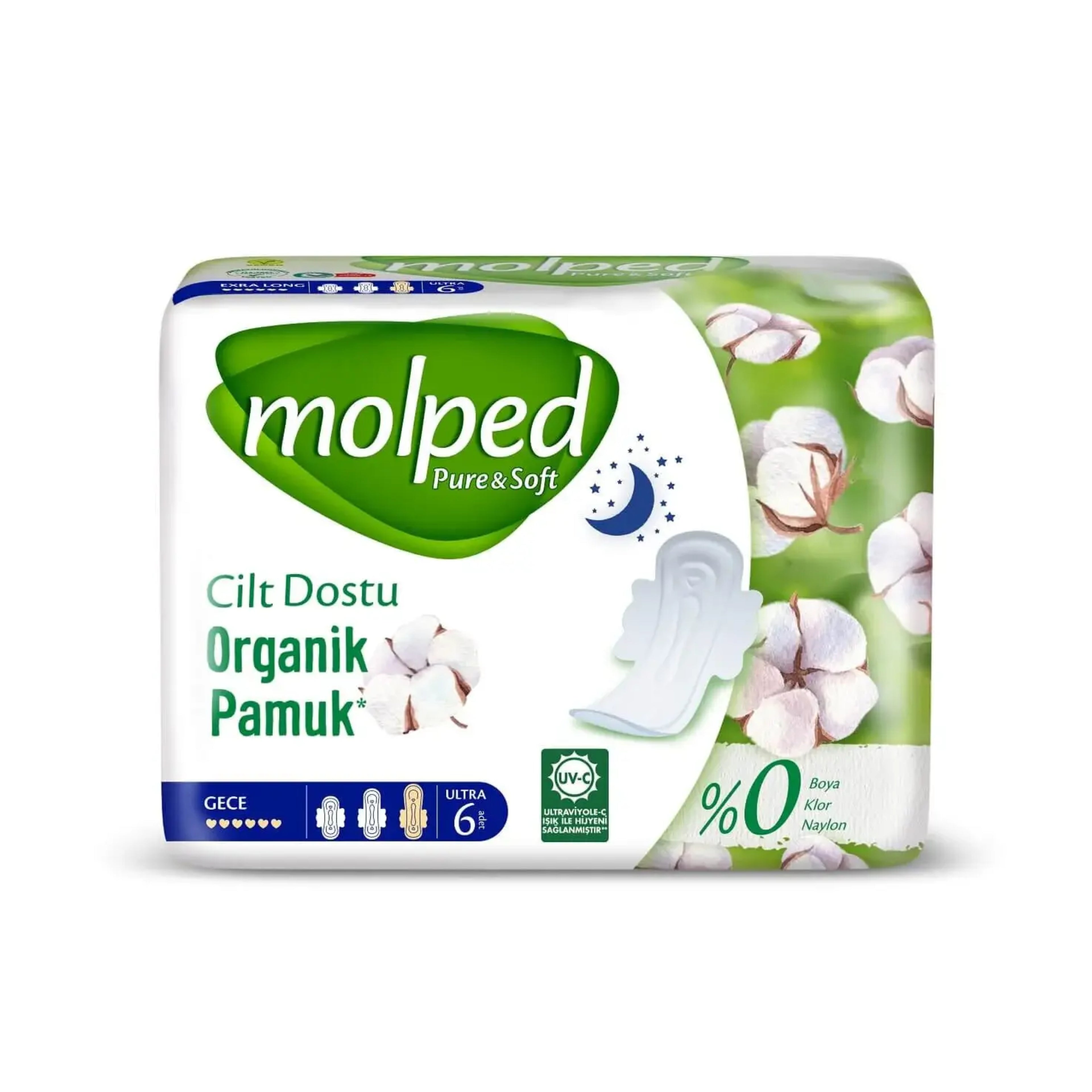 Гигиенические прокладки Molped Pure Soft Gece Ultra, 6 шт.