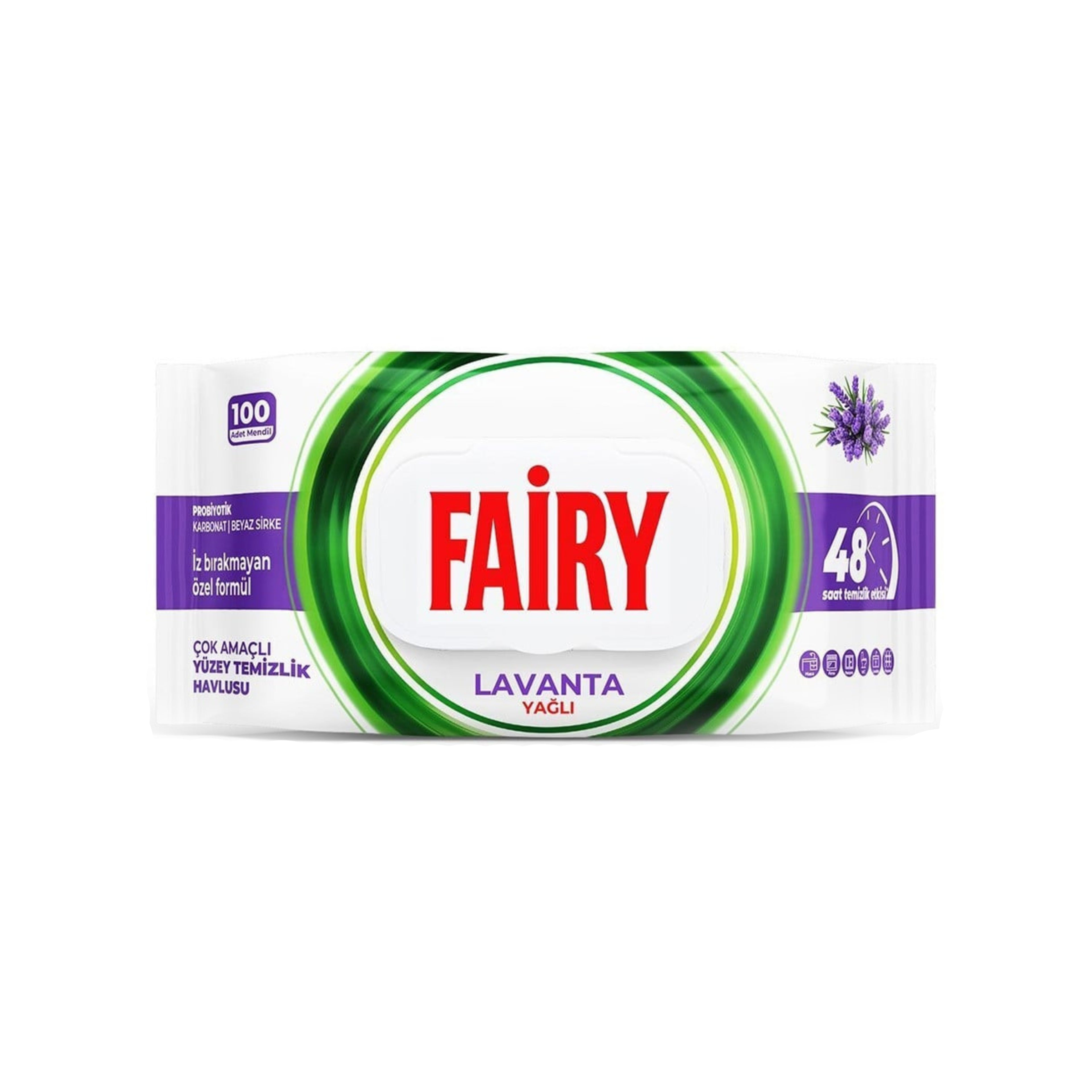 Təmizliyəci salfetlər Fairy Lavanda ətirli, 100 ədəd