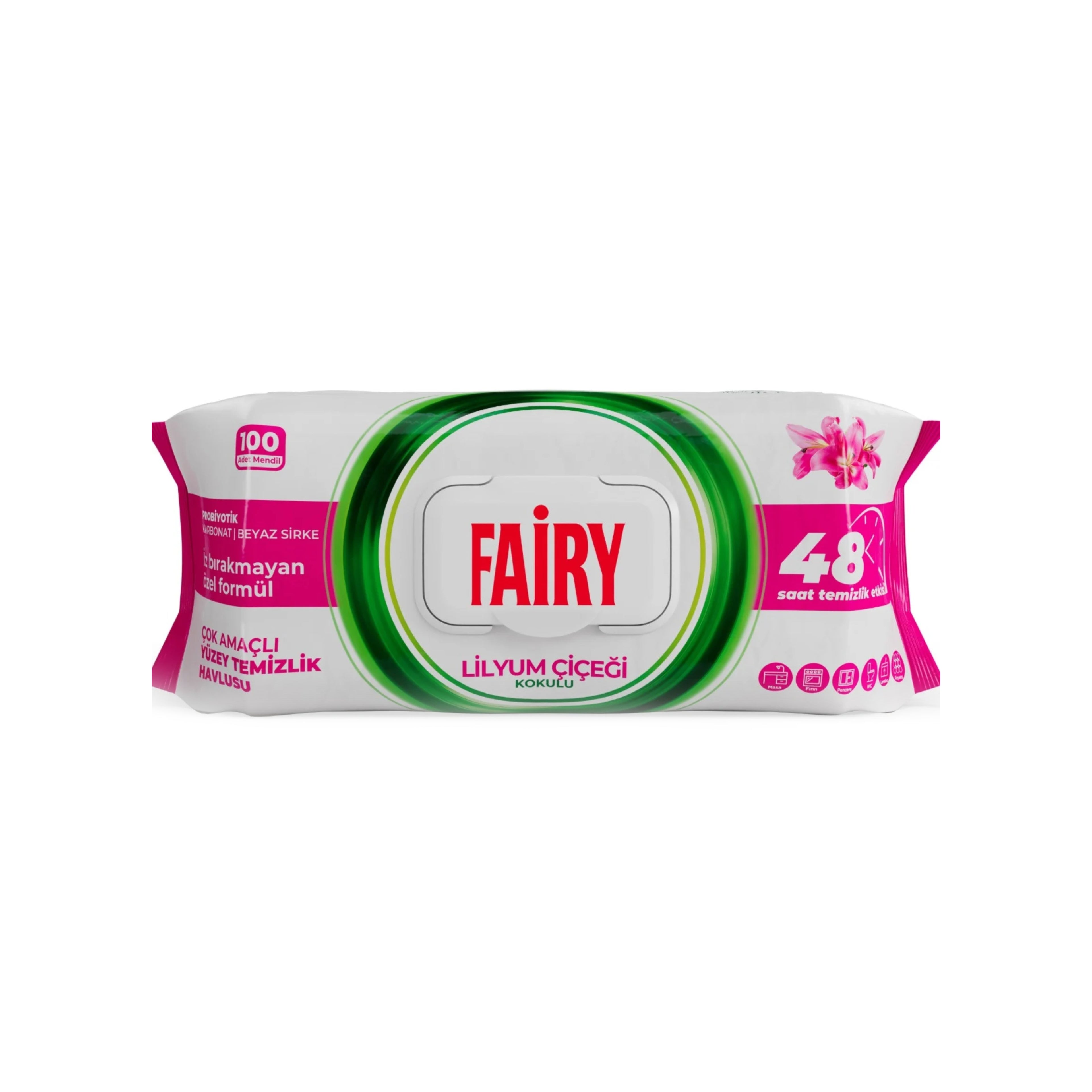 Təmizliyəci salfetlər Fairy Liliya ətirli, 100 ədəd