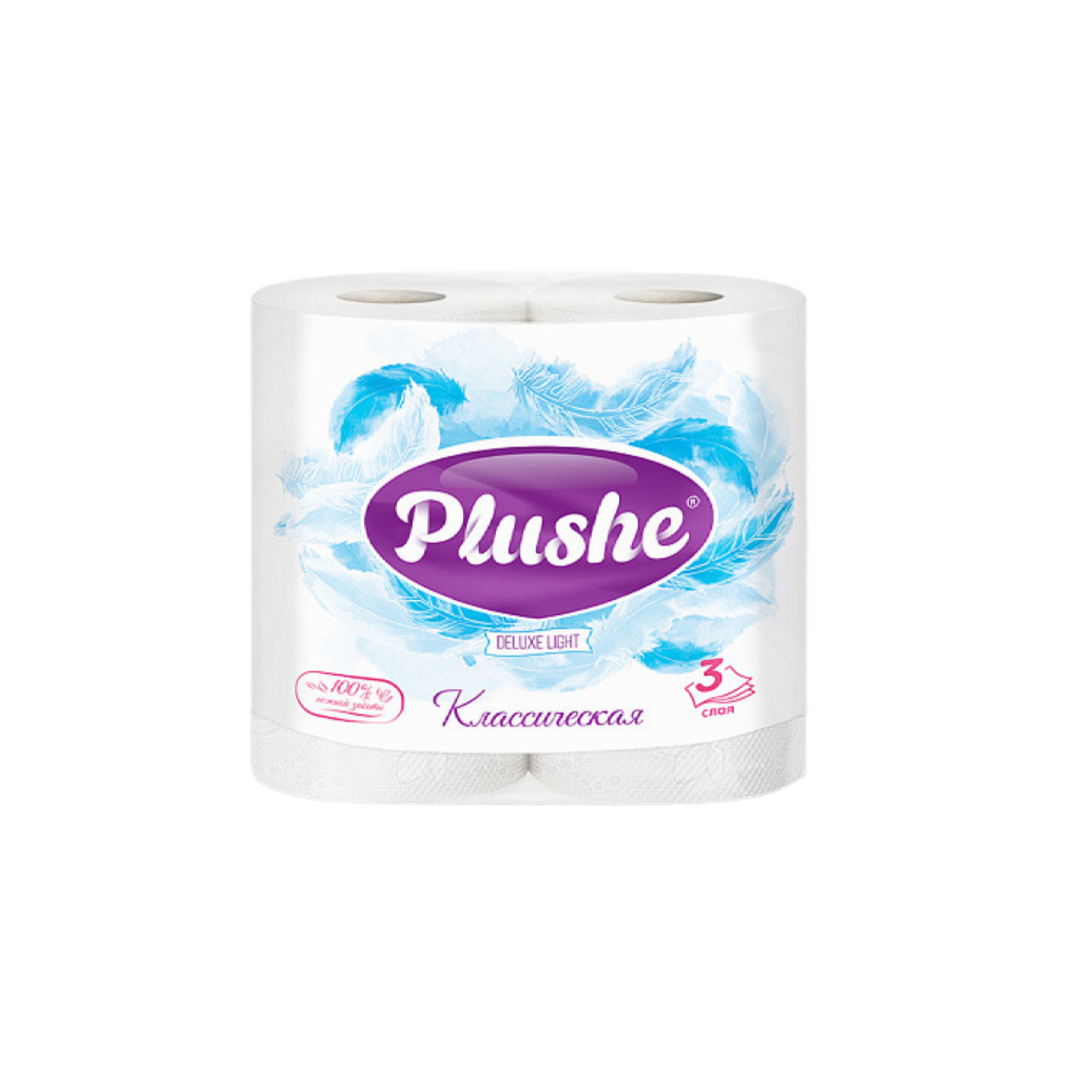 Tualet kağızı Plushe, 4 rulon, 3 qat