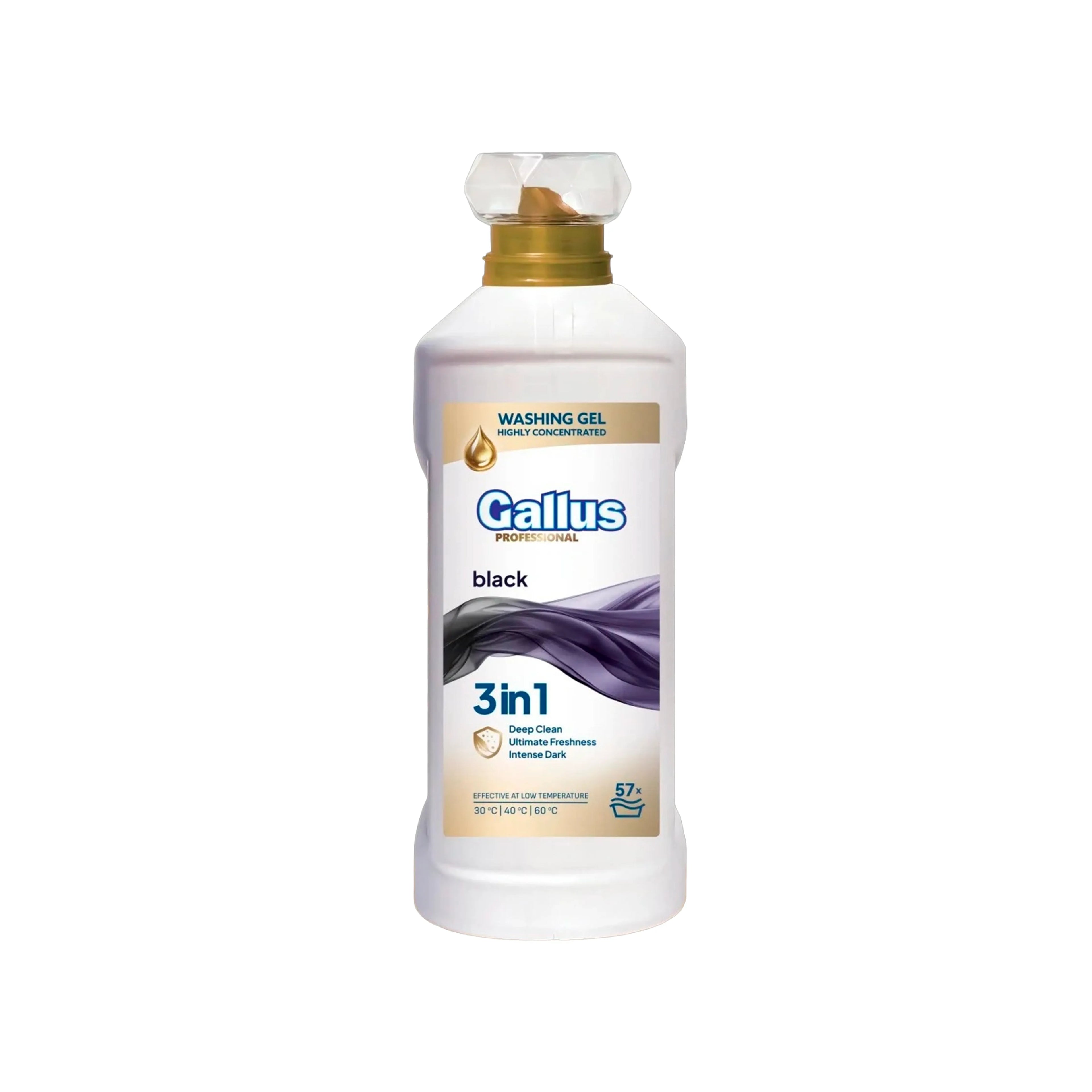 Гель-концентрат для стирки Gallus Professional 3 в 1 для черной одежды, 2 л