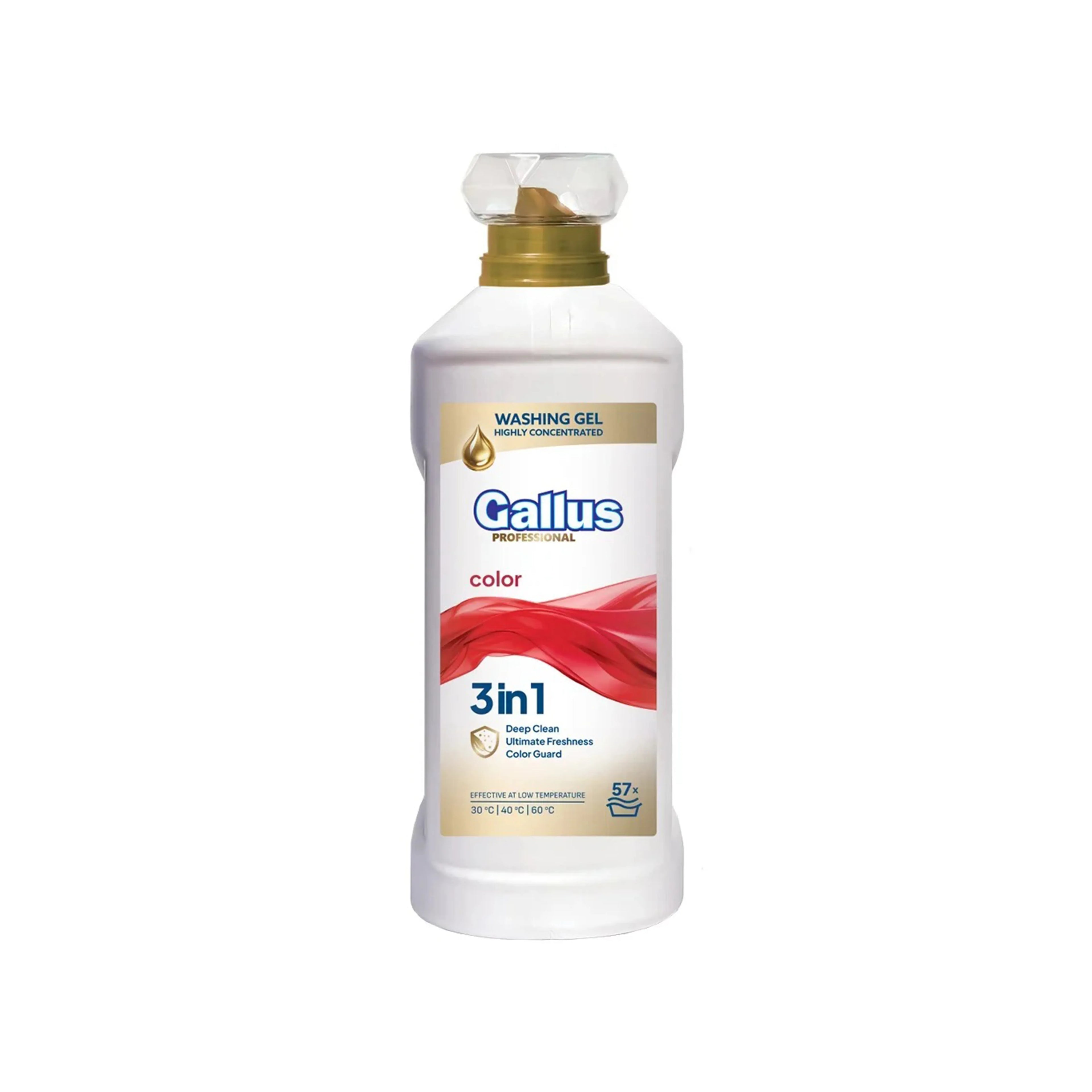 Гель-концентрат для стирки Gallus Professional 3 в 1 для цветного белья, 2 л