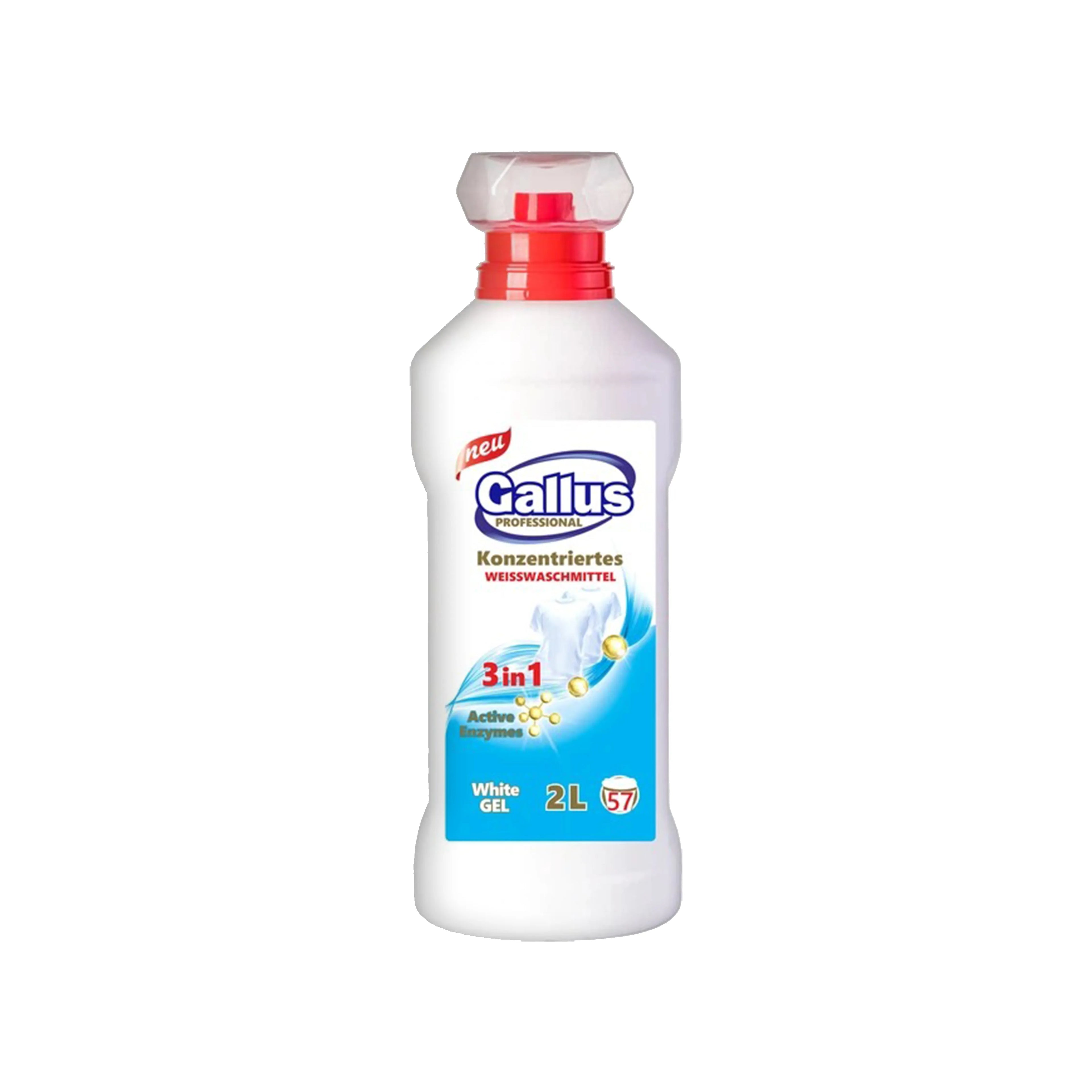 Гель-концентрат для стирки Gallus Professional 3 в 1 для белого белья, 2 л