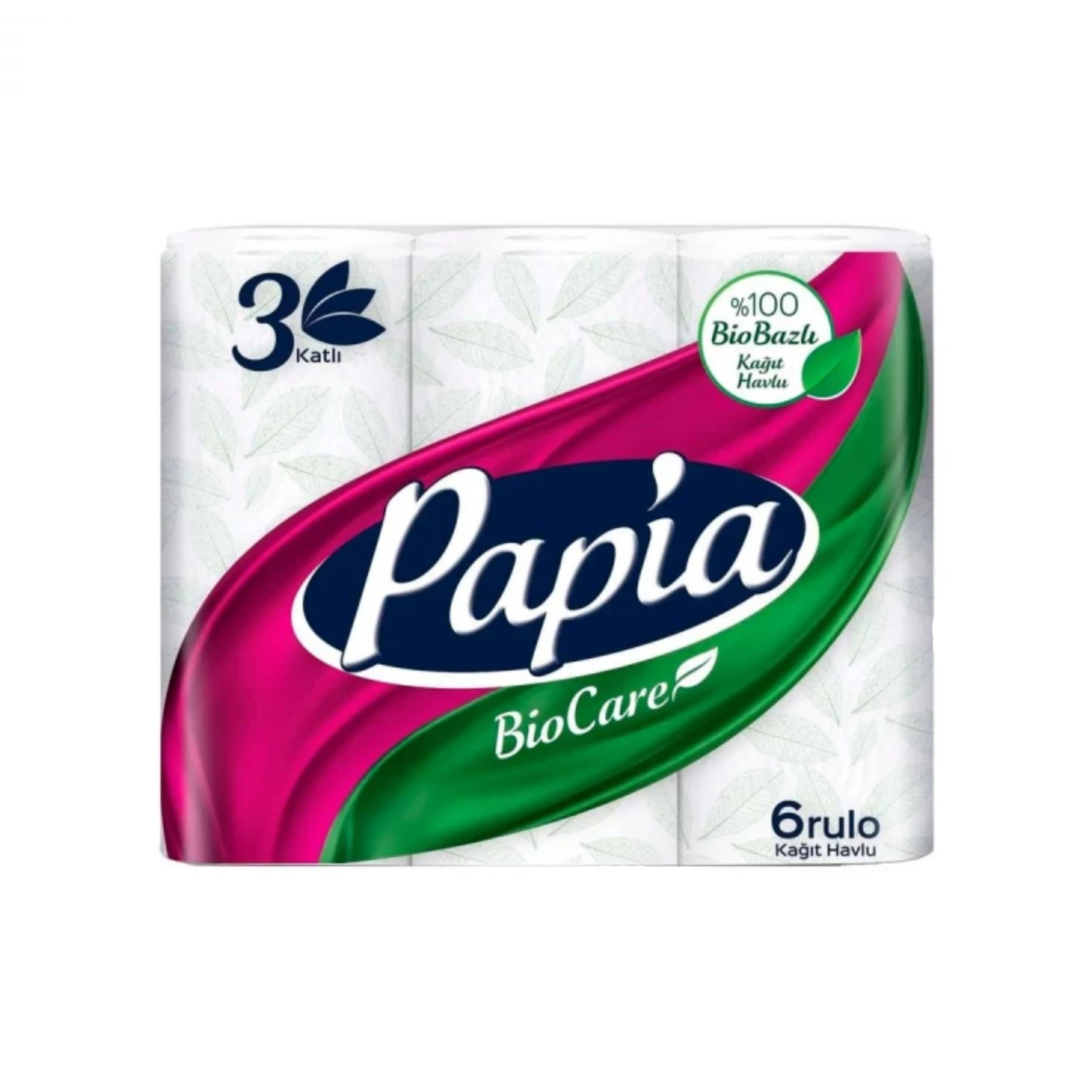Papia Bio Care 3 Qatlı  Kağız Mətbəx Dəsmalları 6 rulon