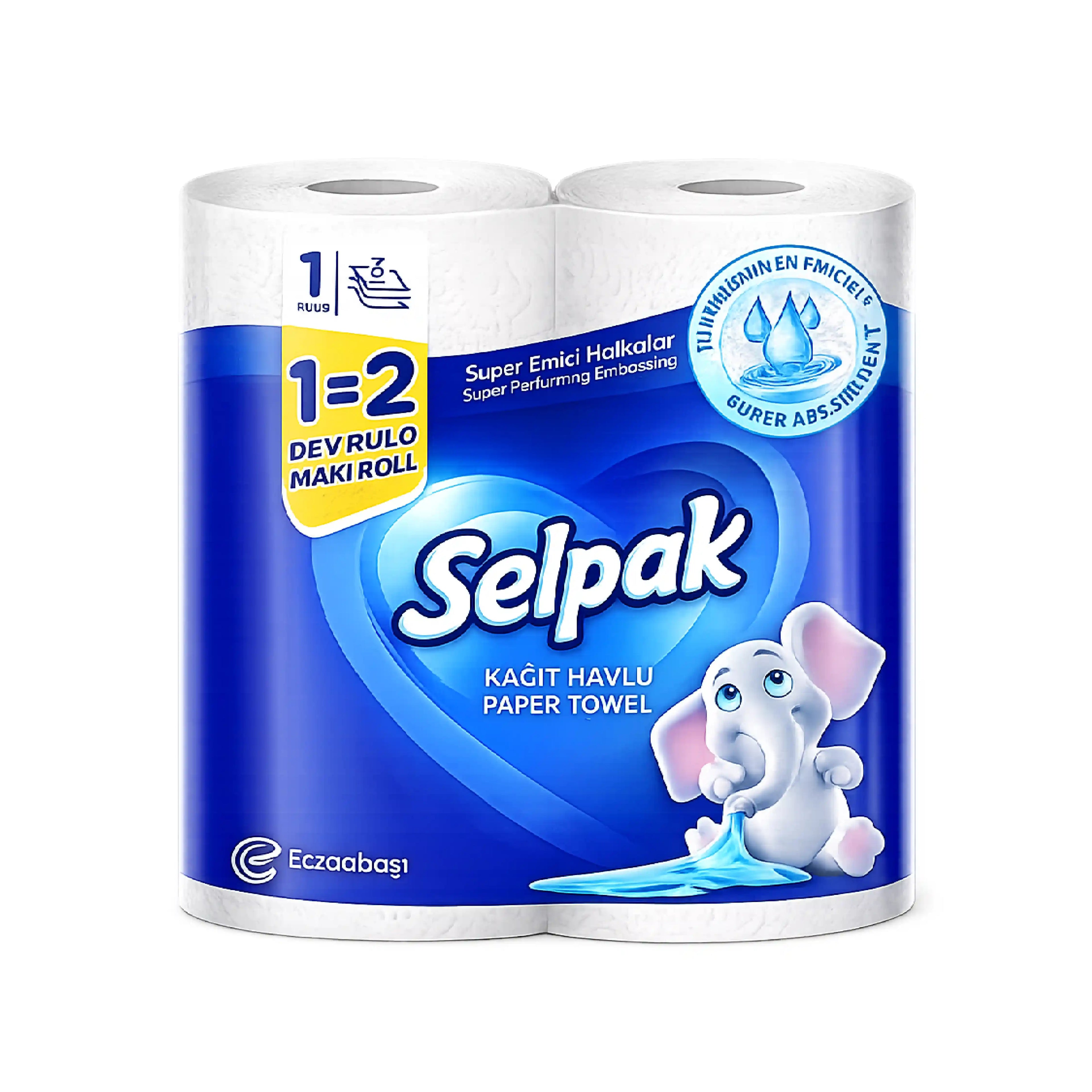 Mətbəx üçün kağız dəsmal Selpak 1=2 Maxi Roll, 3 qatlı, 1 rulon