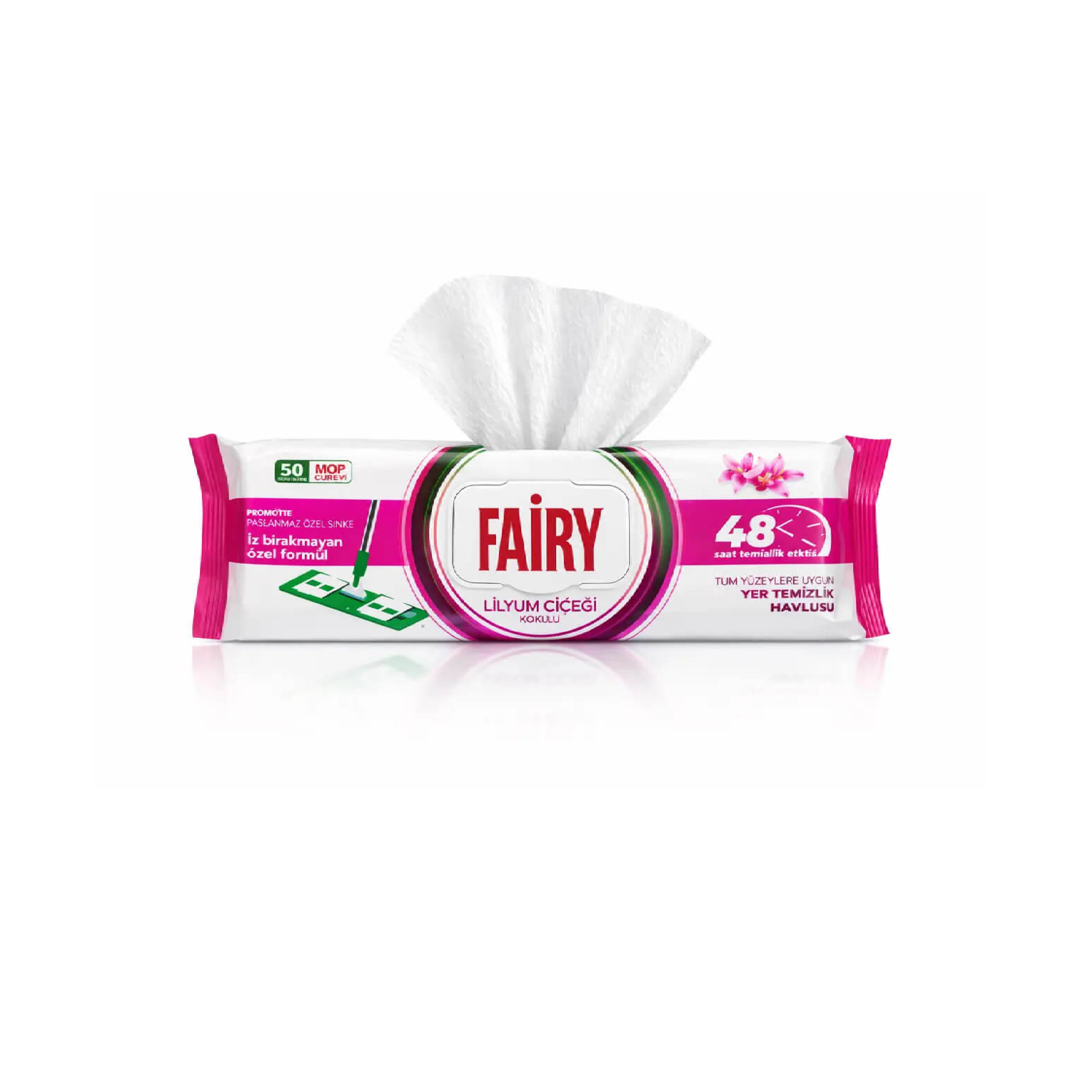 Mop salfeti Fairy Lilyum Çiçəyi, 50 ədəd