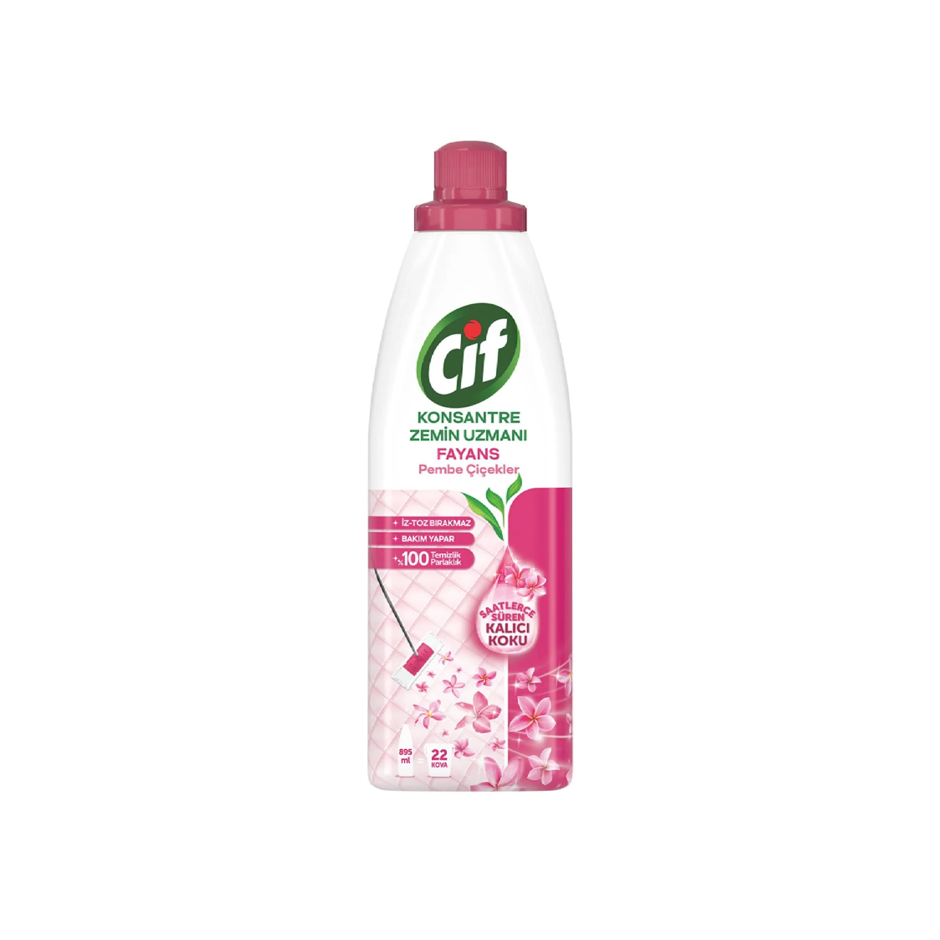 Döşəmə və kafel təmizləyici vasitə Cif Konsantre Zemin Uzmanı Fayans (Pembe Çiçekler), 895 ml