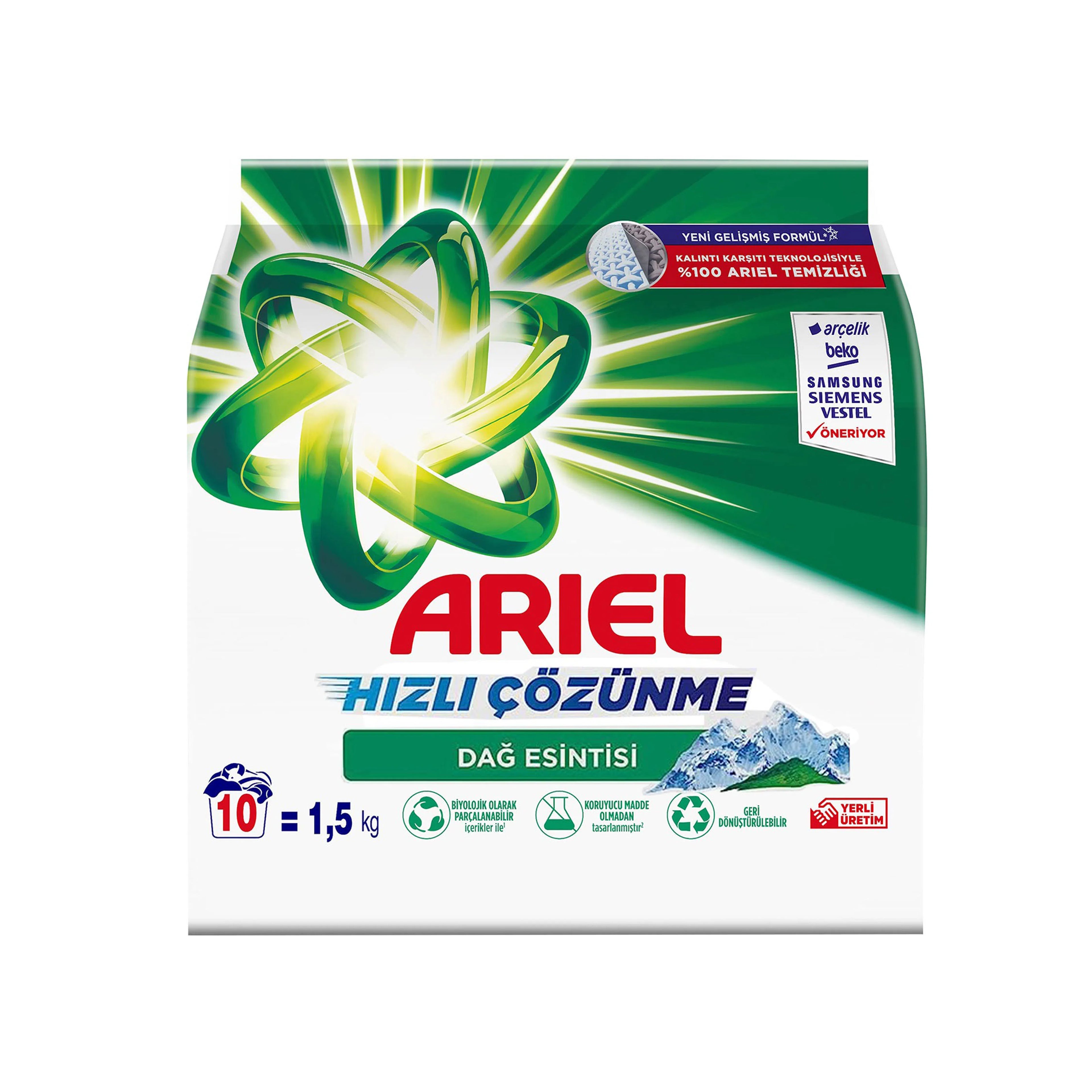 Стиральный порошок Ariel Mountain Breeze, 1,5 кг, для автоматических машин