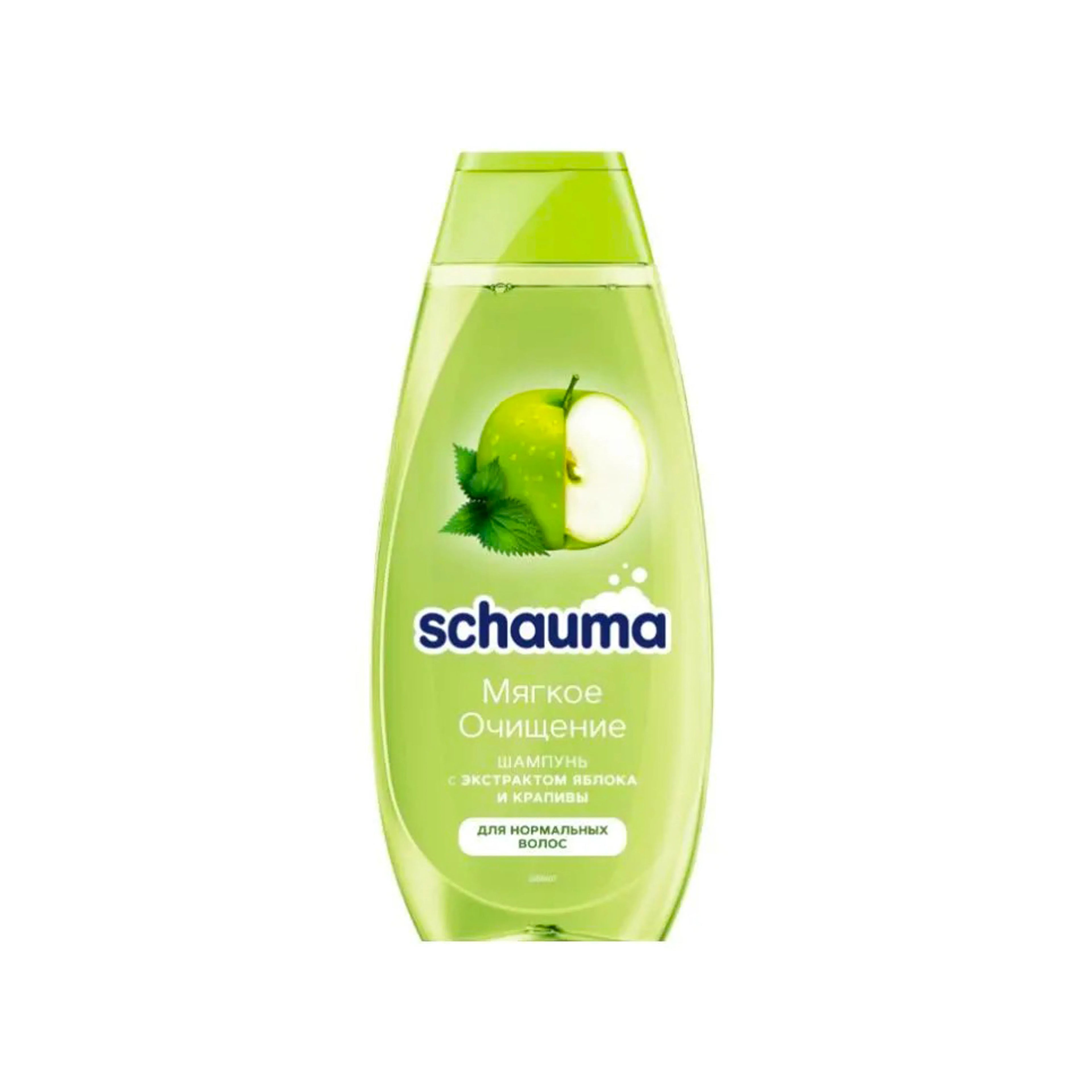 Saç Şampunu Schauma Yumşaq Təmizləmə Alma və Gicitkən Ekstraktlı, 400 ml, normal saçlar üçün