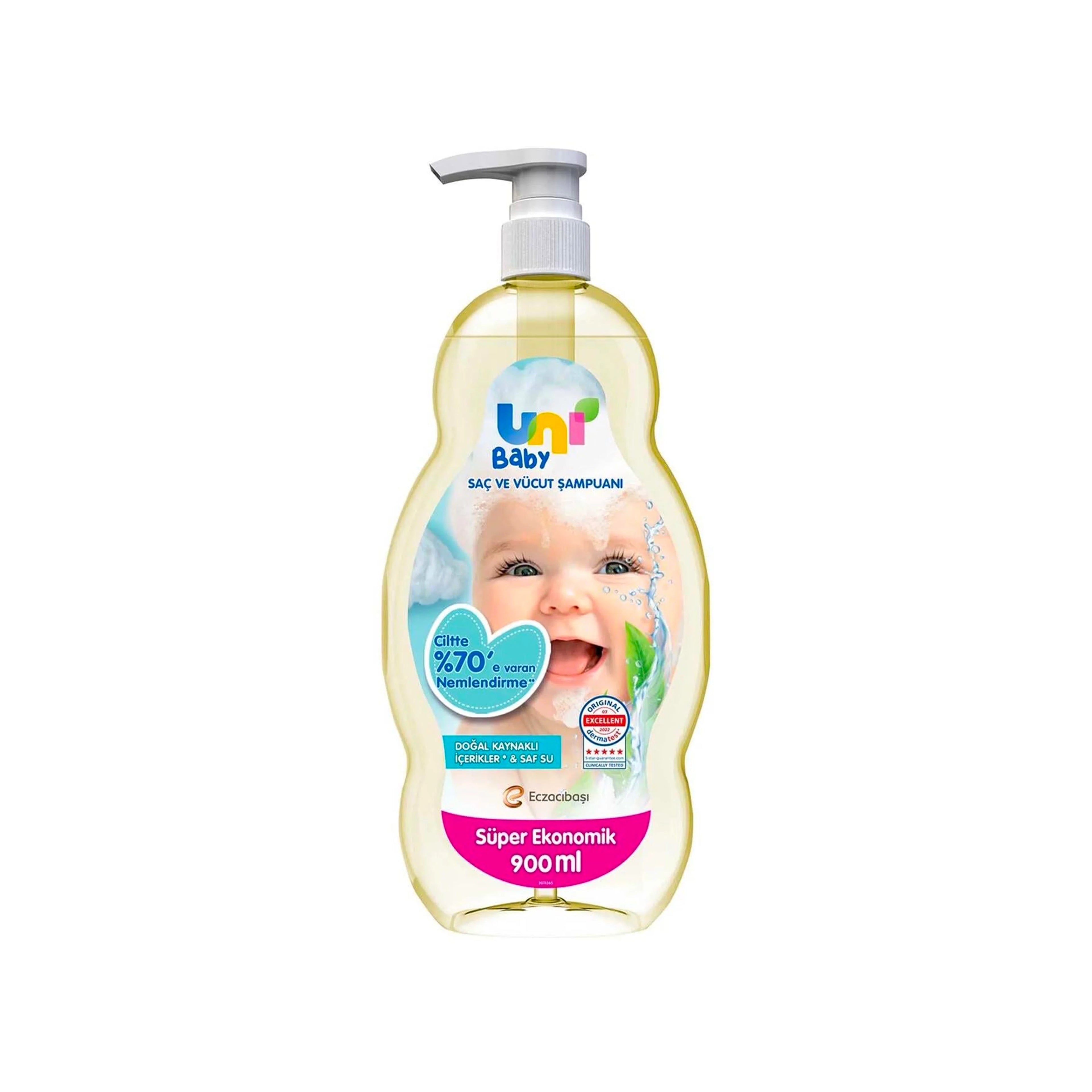 Körpələr üçün saç və bədən şampunu Uni Baby, 900 ml