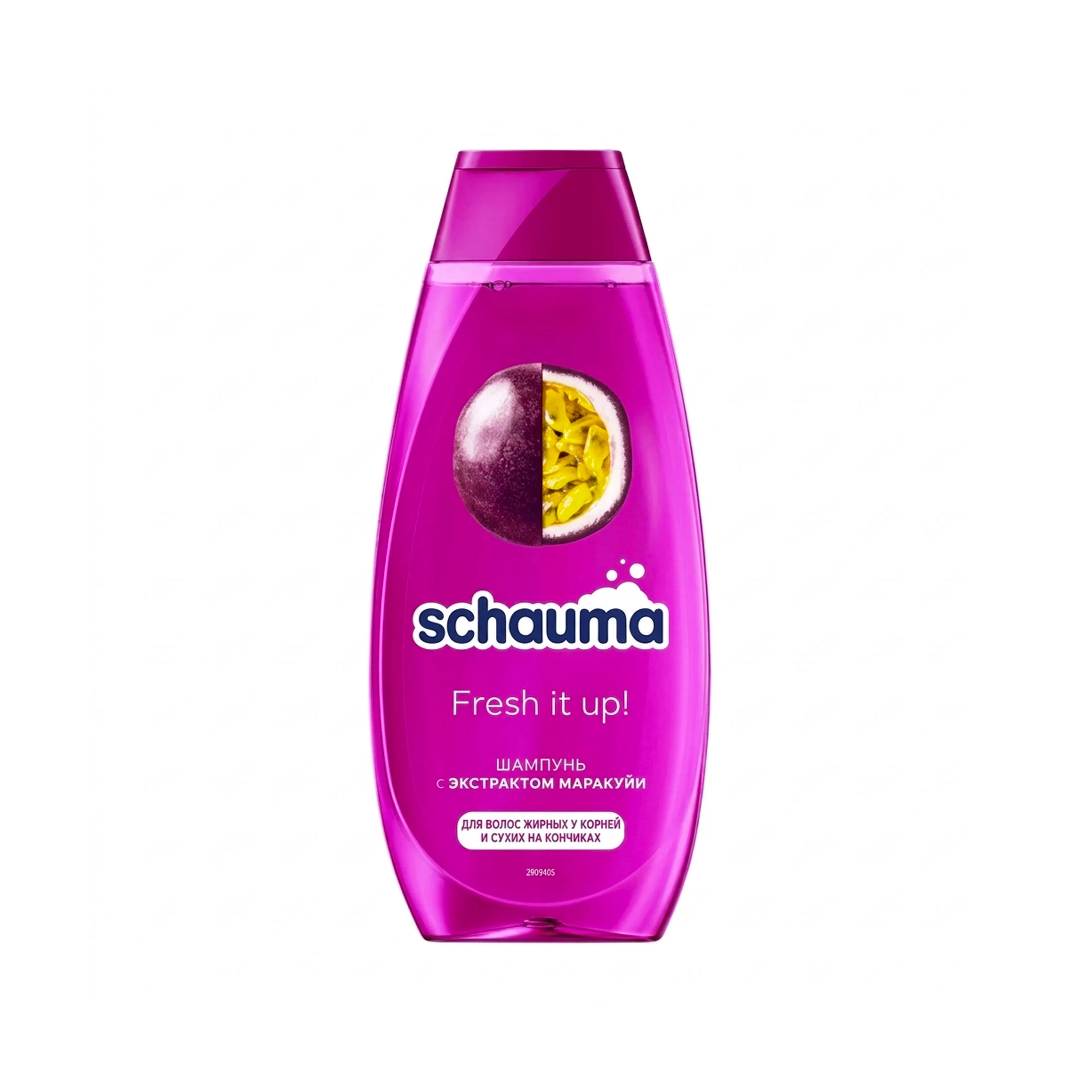 Saç Şampunu Schauma Fresh it up! Marakuya Ekstraktlı, 400 ml, yağlı saçlar üçün