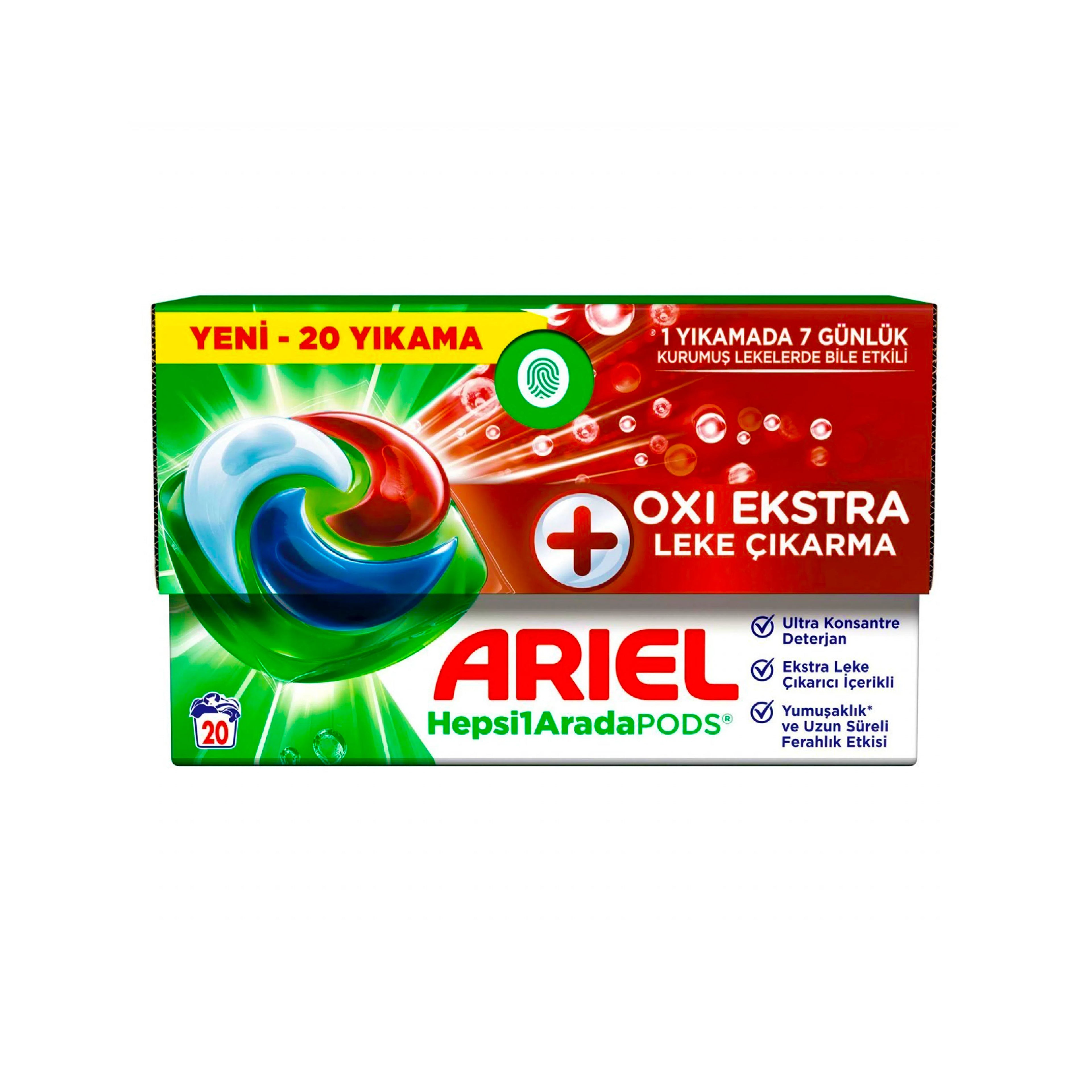 Yuma kapsulu Ariel Oxi Extra Ləkə Çıxarıcı Hepsi 1 Arada PODS, 20 əd