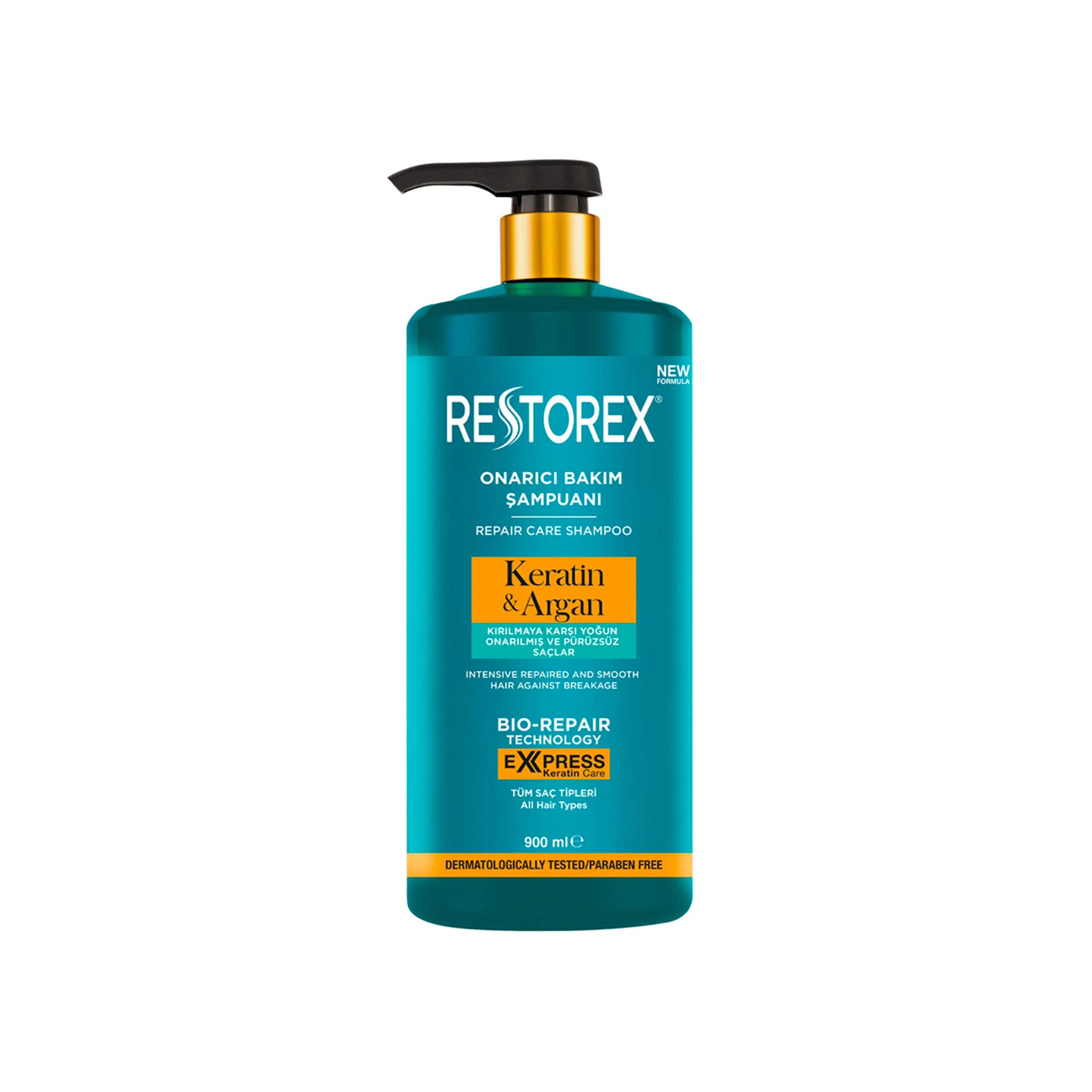 Saç Şampunu Restorex Bərpaedici Baxım Keratin & Argan, 900 ml, qadınlar üçün