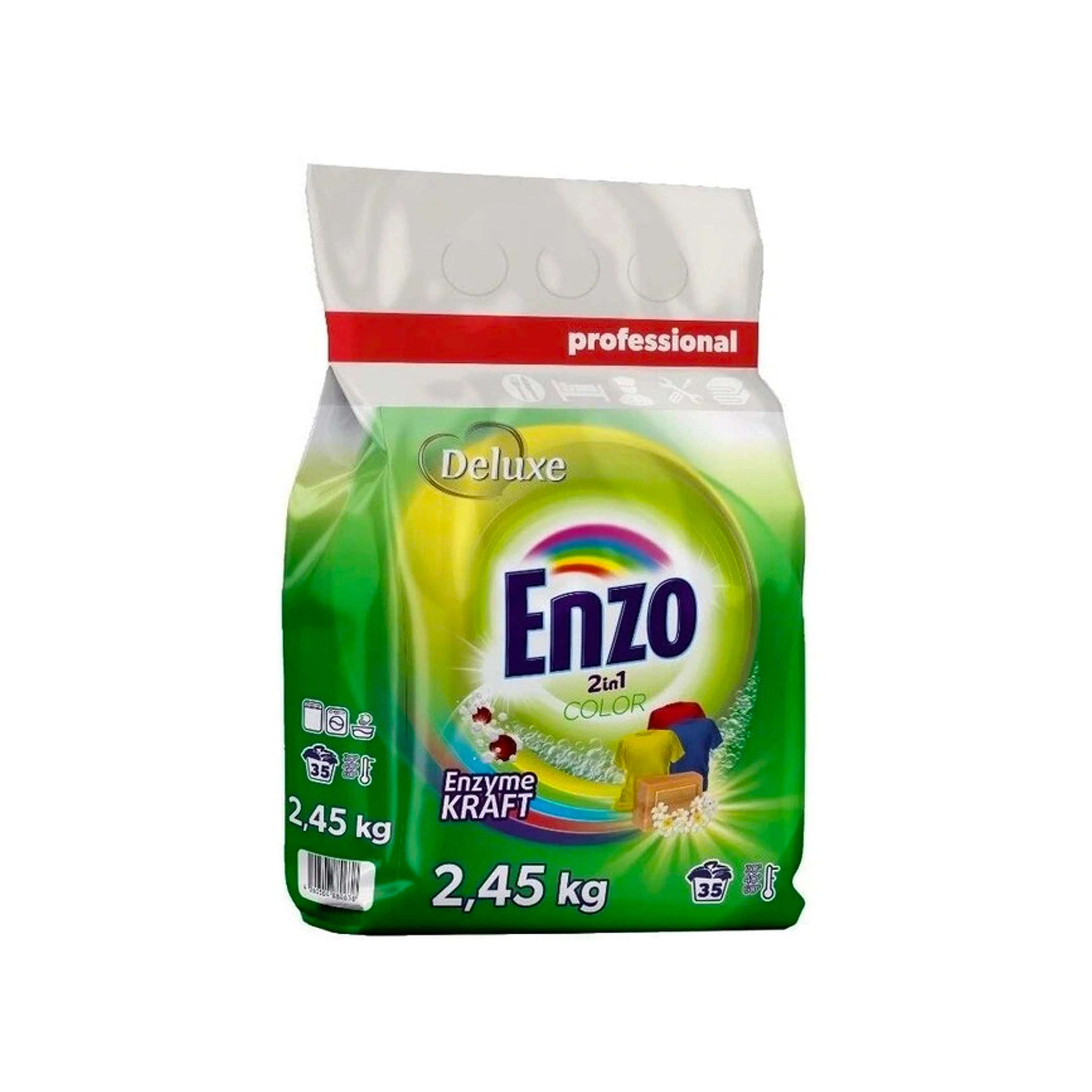 Camaşır yuma tozu Enzo, 2.45 kq, rəngli paltarlar üçün