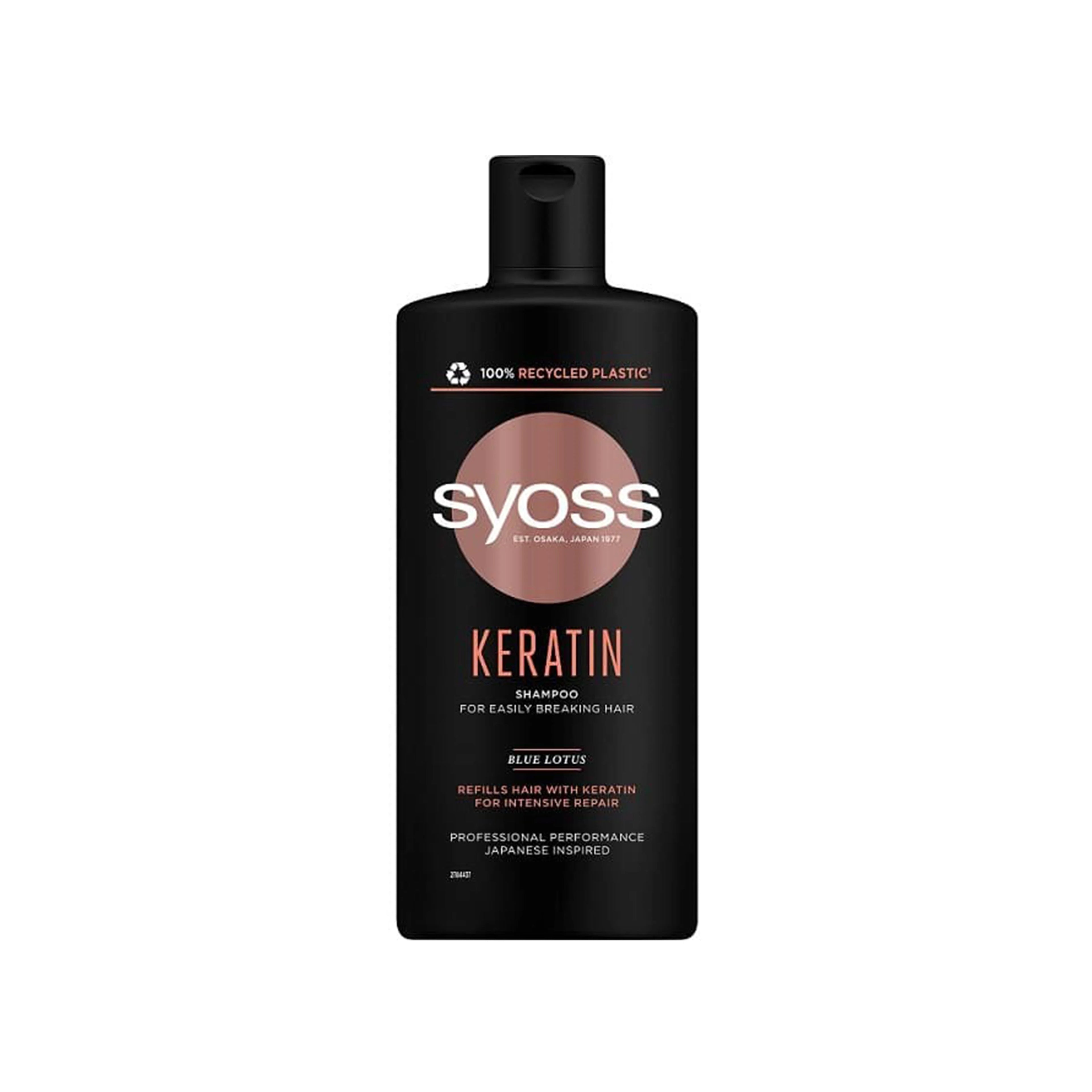 Tez qırılan saçlar üçün şampun Syoss Keratin, 440 ml