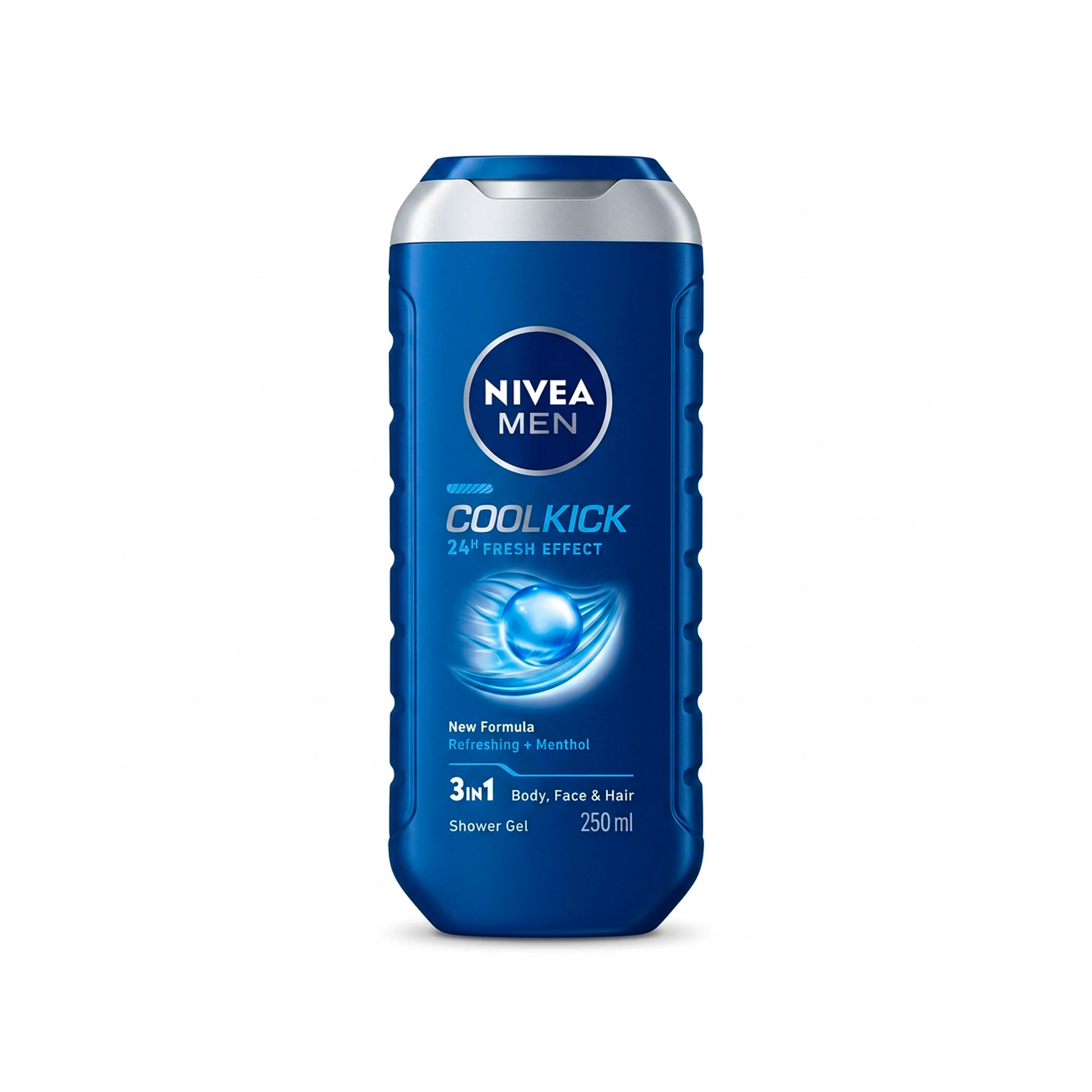 Duş geli Nivea Men Cool Kick 3-in-1, 250 ml, kişilər üçün